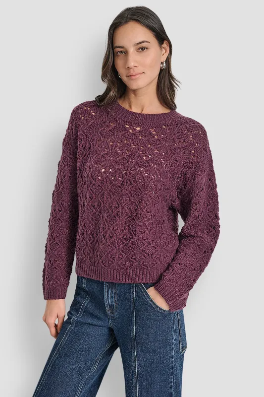 POINTELLE STITCH SWEATER sold by DKNY