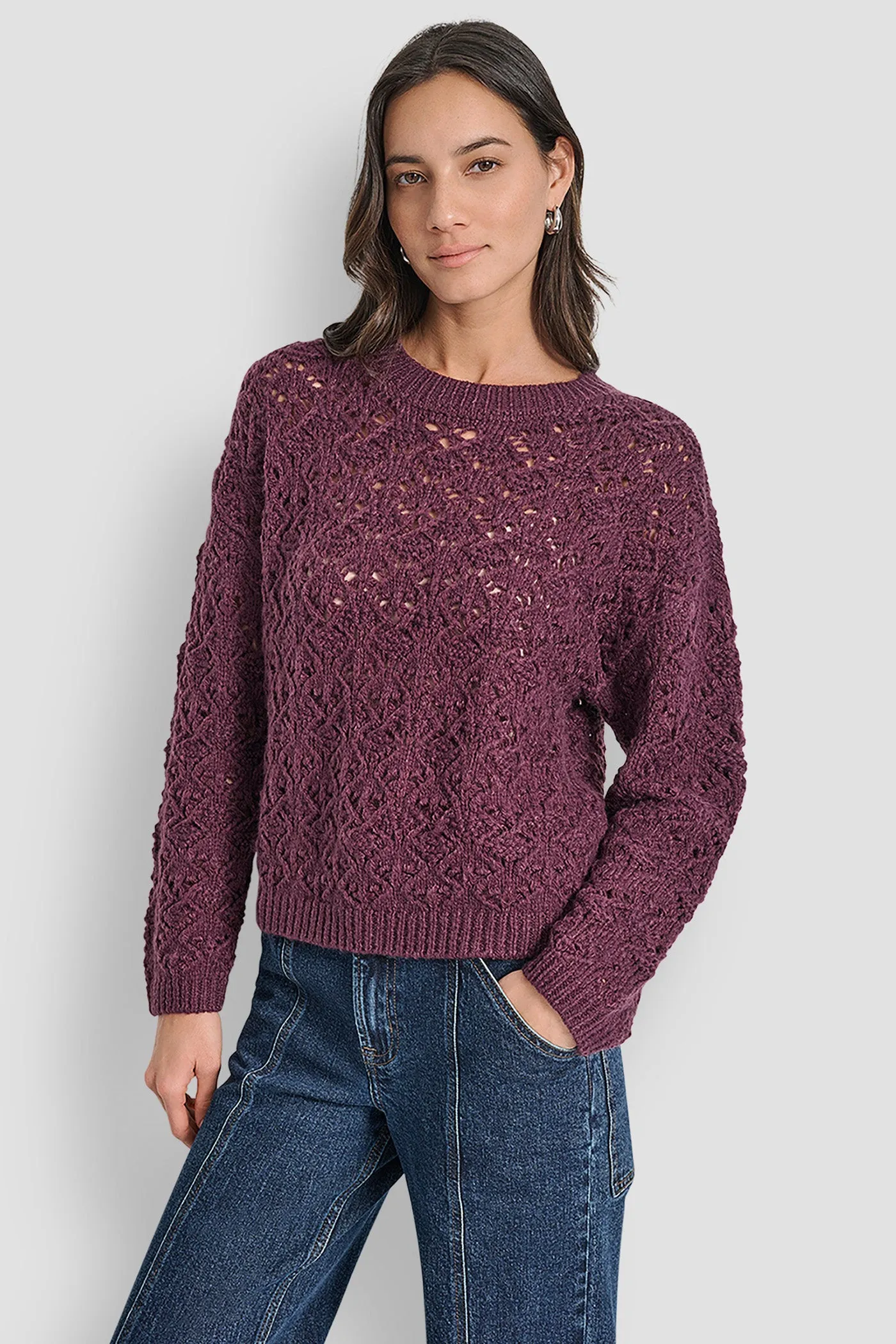 POINTELLE STITCH SWEATER sold by DKNY