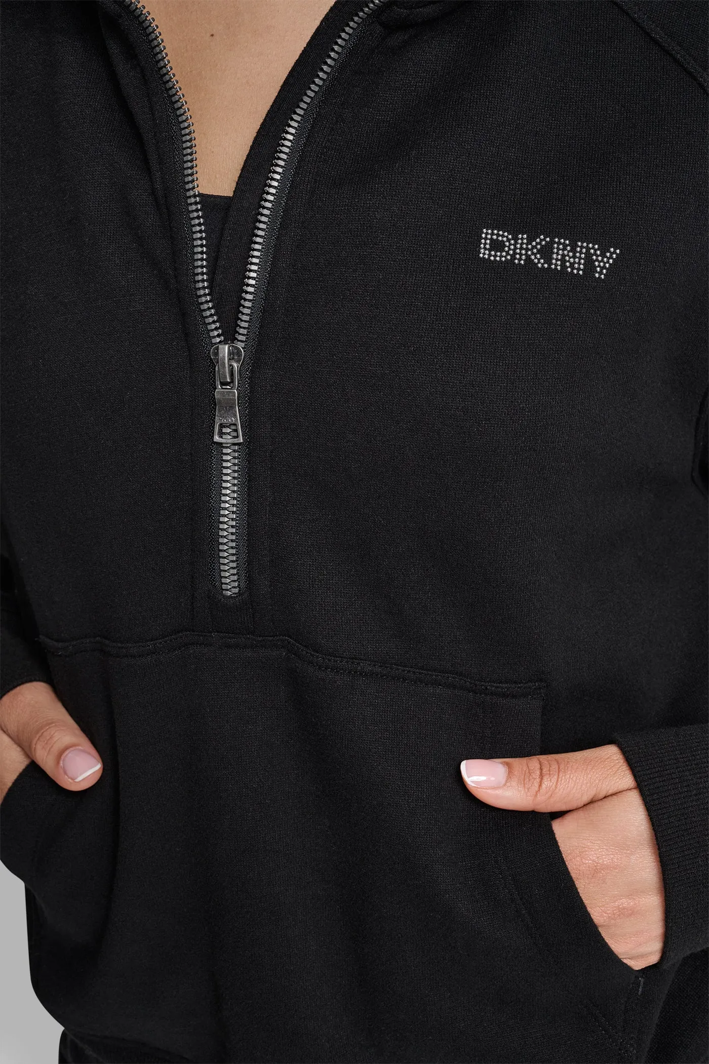 MINI STUD LOGO HALF ZIP PULLOVER WITH KANGA POCKET sold by DKNY product image thumbnail 4