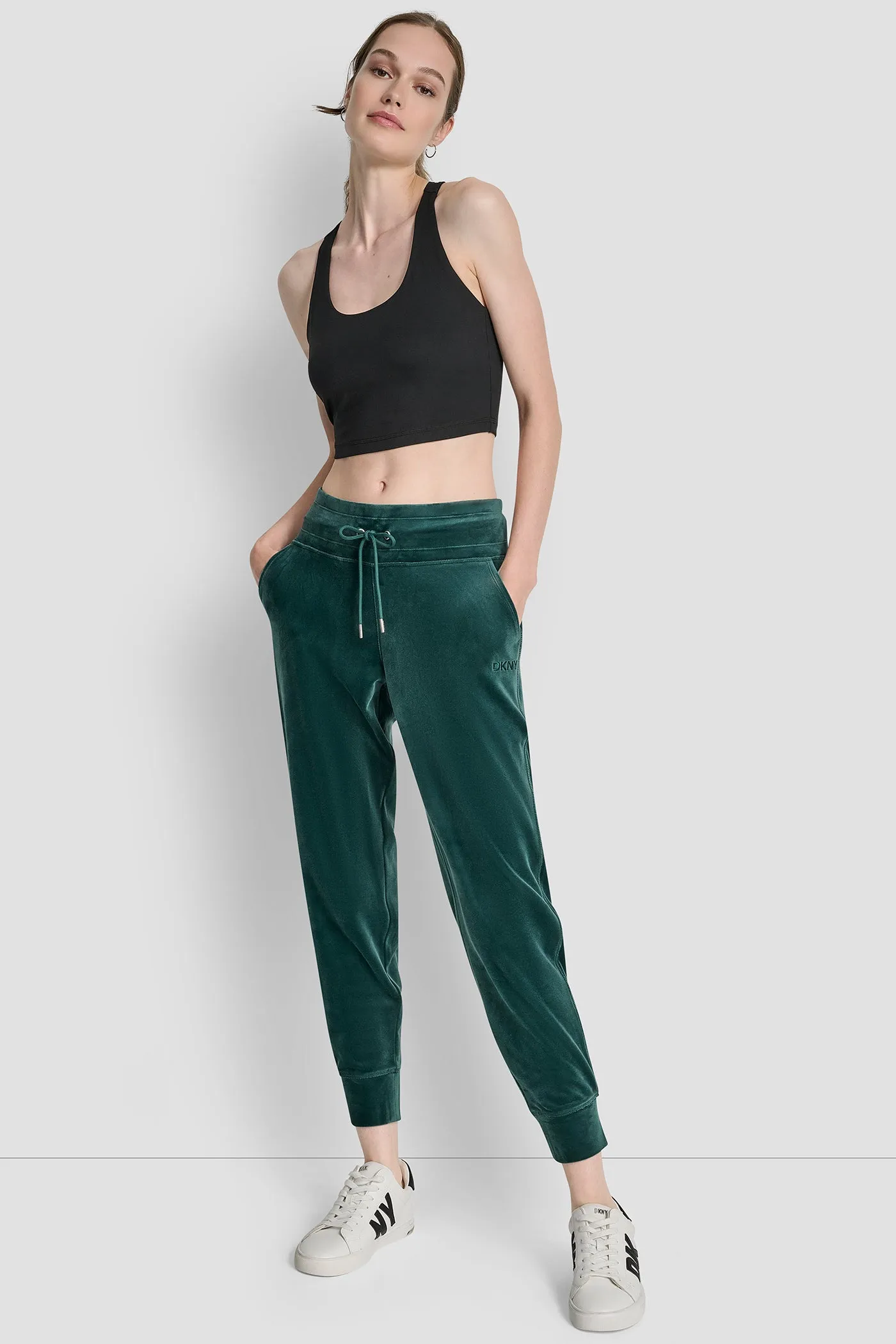 VELOUR HD EMBROIDERY LOGO SLIM FIT JOGGER sold by DKNY product image thumbnail 5