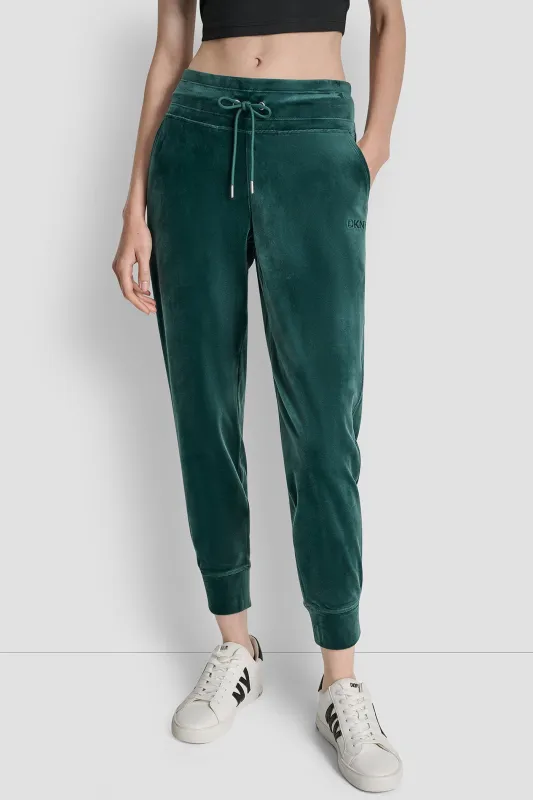 EMBROIDERY LOGO CUFFED SLIM FIT JOGGER WITH POCKETS sold by DKNY