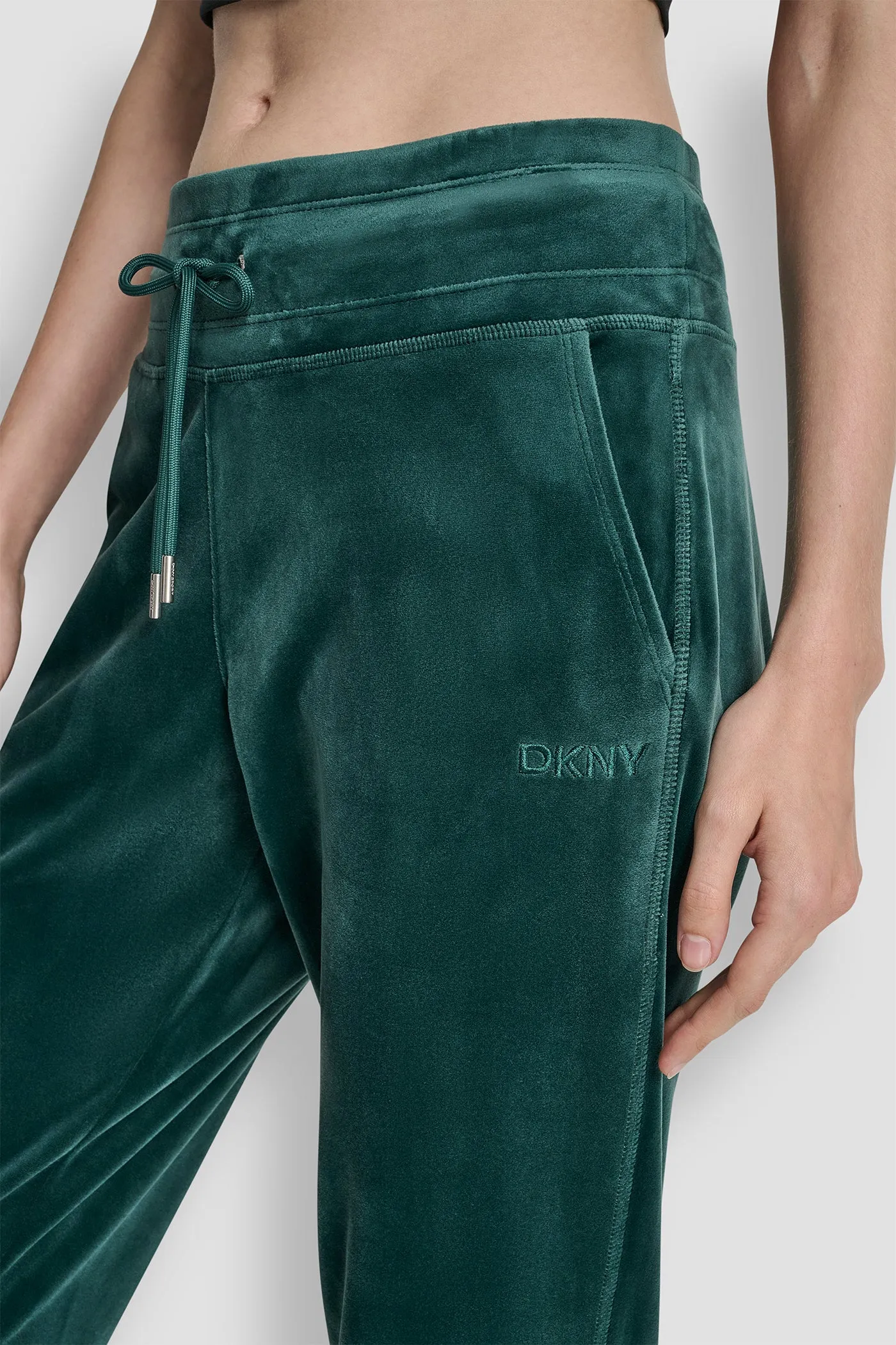 VELOUR HD EMBROIDERY LOGO SLIM FIT JOGGER sold by DKNY product image thumbnail 4