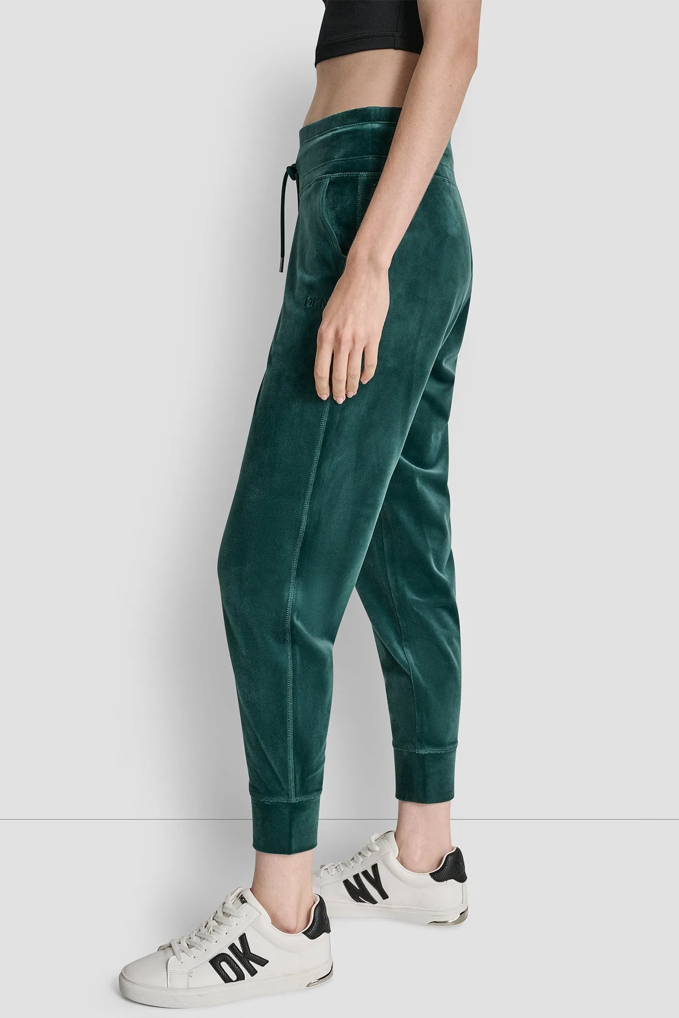 VELOUR HD EMBROIDERY LOGO SLIM FIT JOGGER sold by DKNY product image thumbnail 3