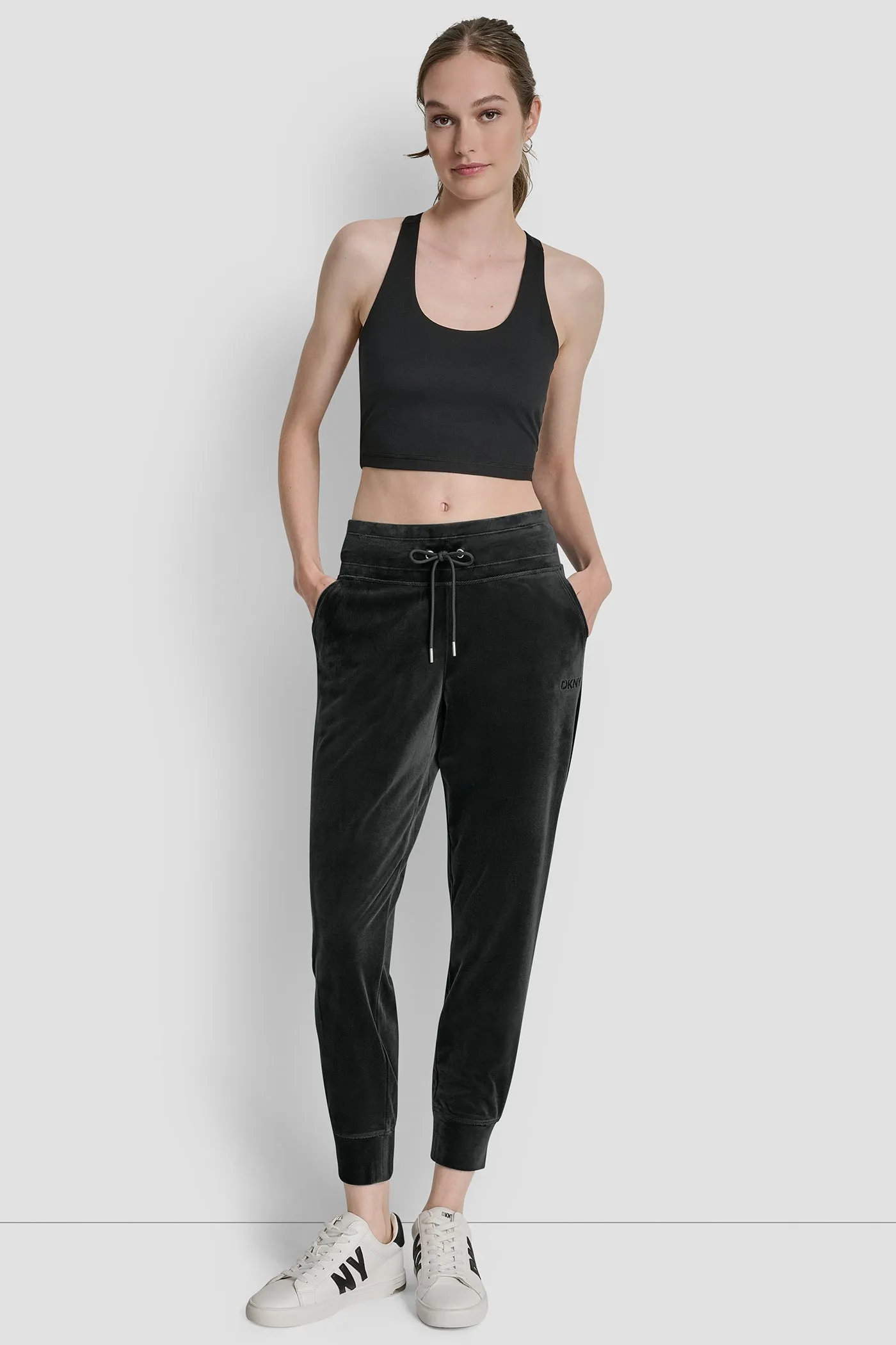 VELOUR HD EMBROIDERY LOGO SLIM FIT JOGGER sold by DKNY product image thumbnail 5