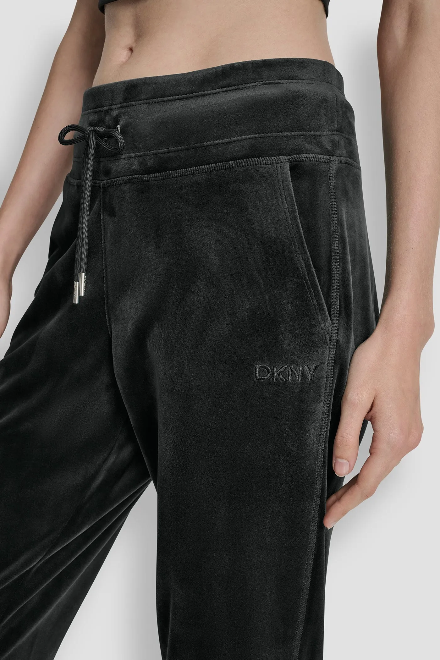 VELOUR HD EMBROIDERY LOGO SLIM FIT JOGGER sold by DKNY product image thumbnail 4