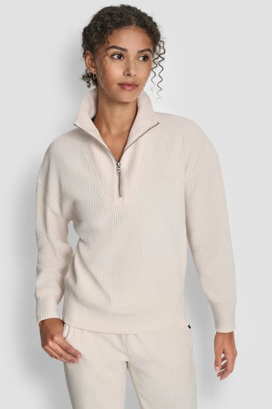 TECH OTTOMAN HALF ZIP MOCK NECK PULLOVER sold by DKNY