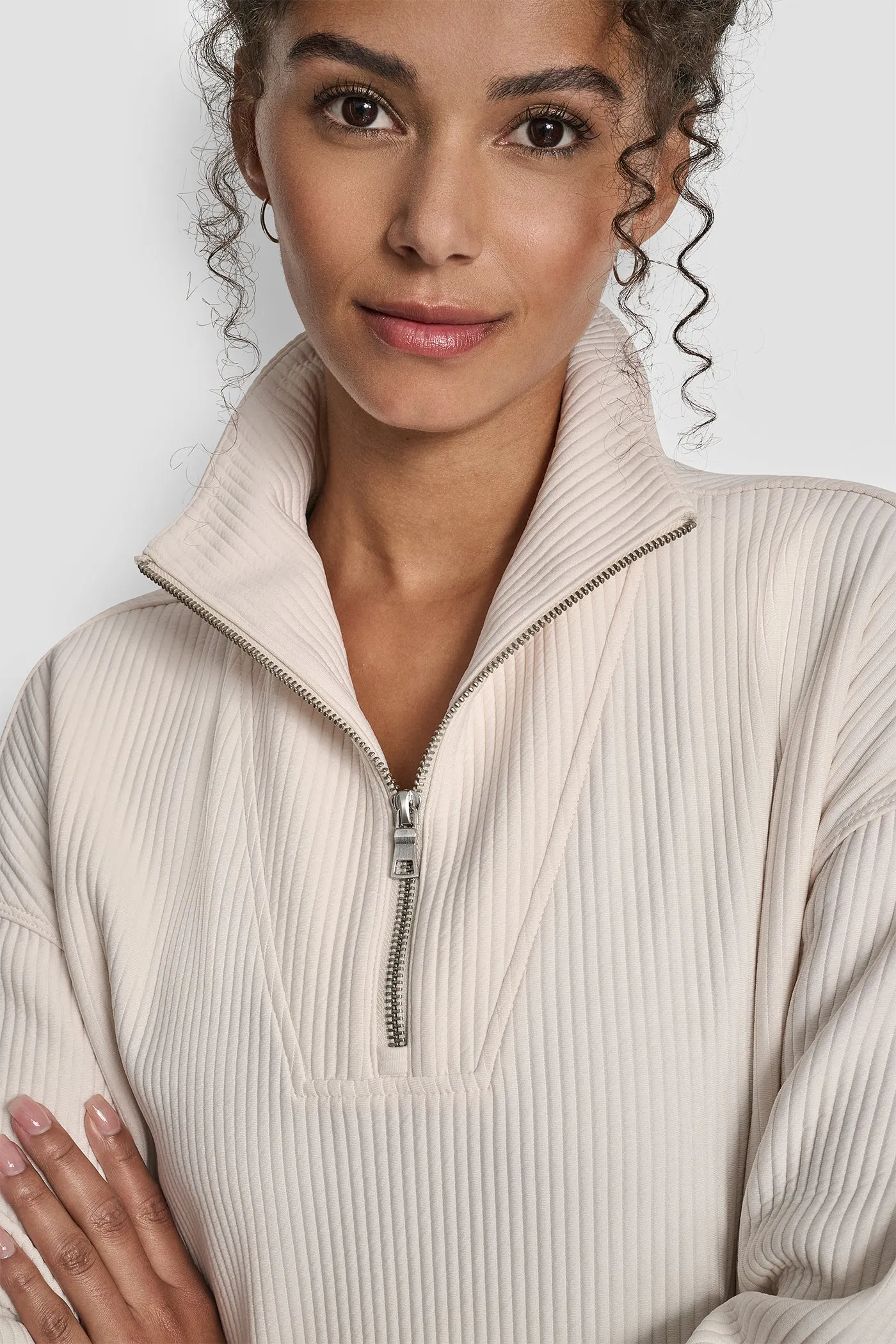 TECH OTTOMAN HALF ZIP MOCK NECK PULLOVER sold by DKNY product image thumbnail 4