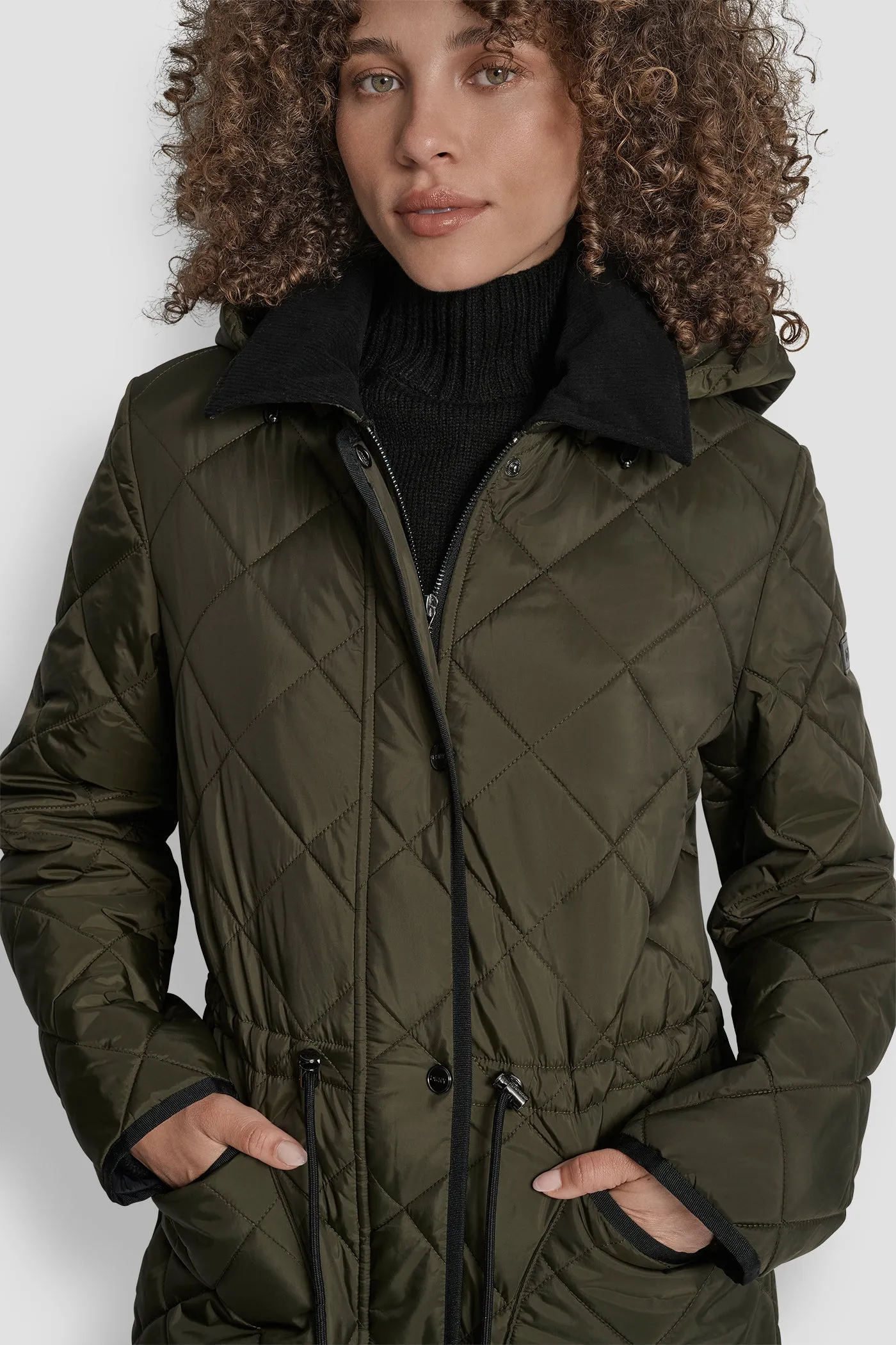 CORDUROY COLLAR HOODED QUILTED COAT sold by DKNY product image thumbnail 5