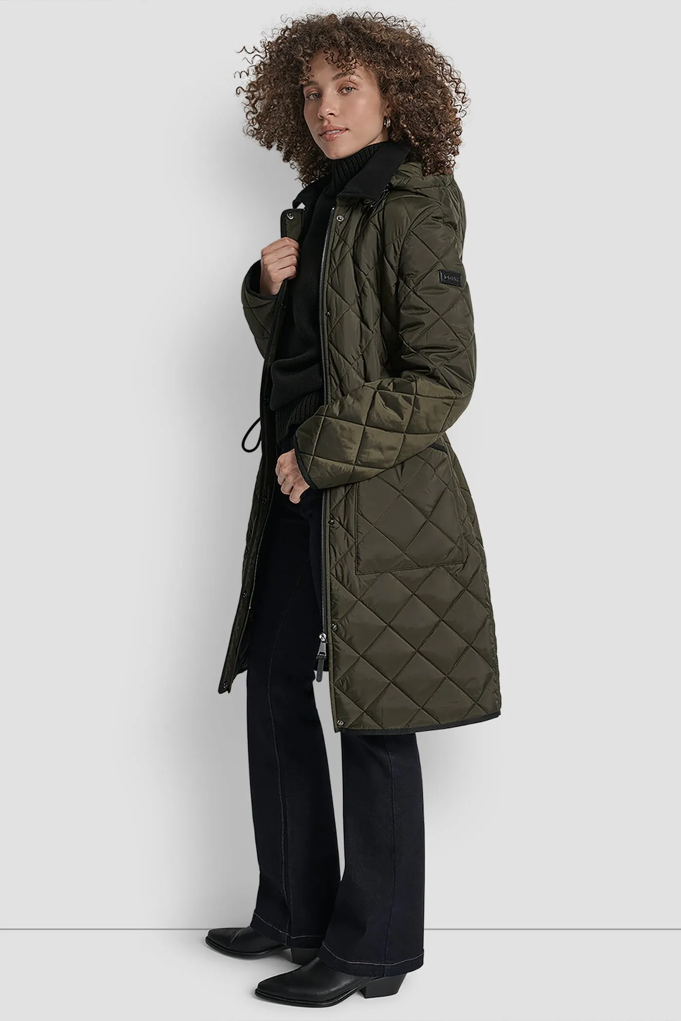 CORDUROY COLLAR HOODED QUILTED COAT sold by DKNY product image thumbnail 3
