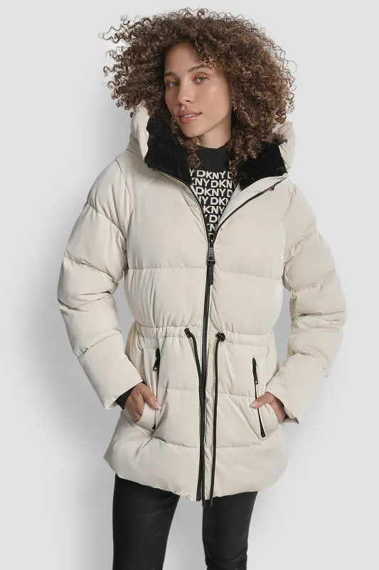 MID LENGTH LUSH PUFFER JACKET sold by DKNY