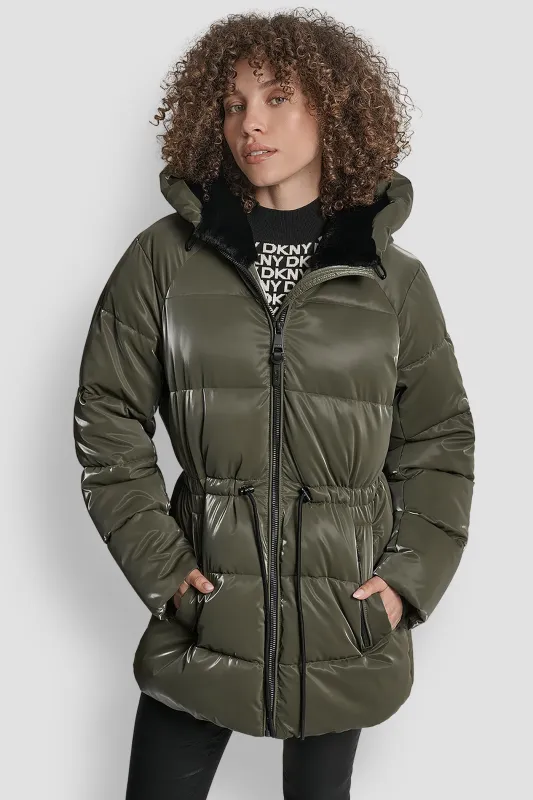 MID LENGTH LUSH PUFFER JACKET sold by DKNY