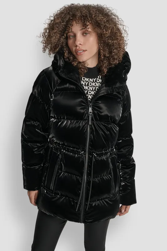 MID LENGTH LUSH PUFFER JACKET sold by DKNY
