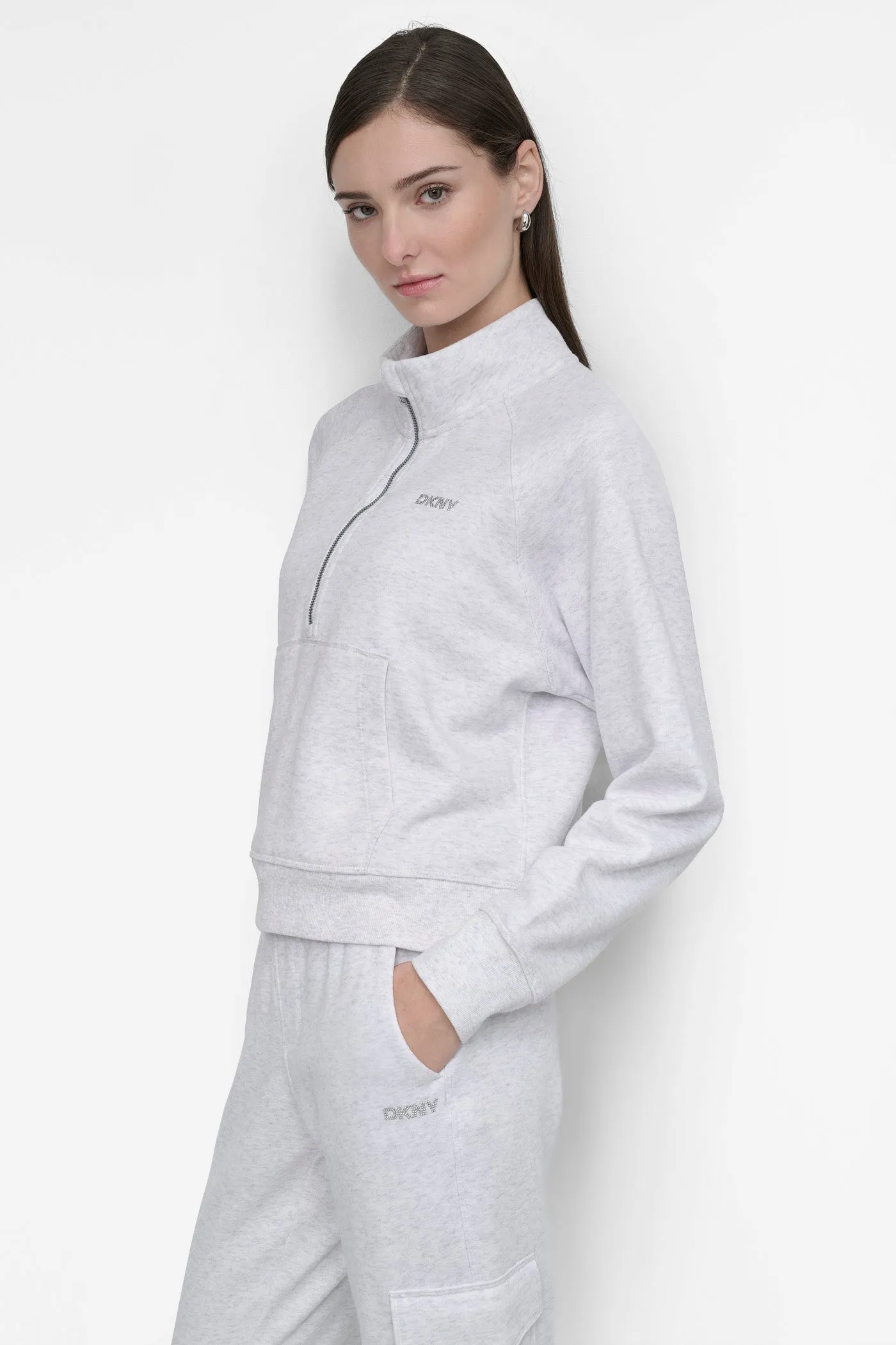 LOGO-EMBELLISHED HALF-ZIP SWEATSHIRT sold by DKNY product image thumbnail 3