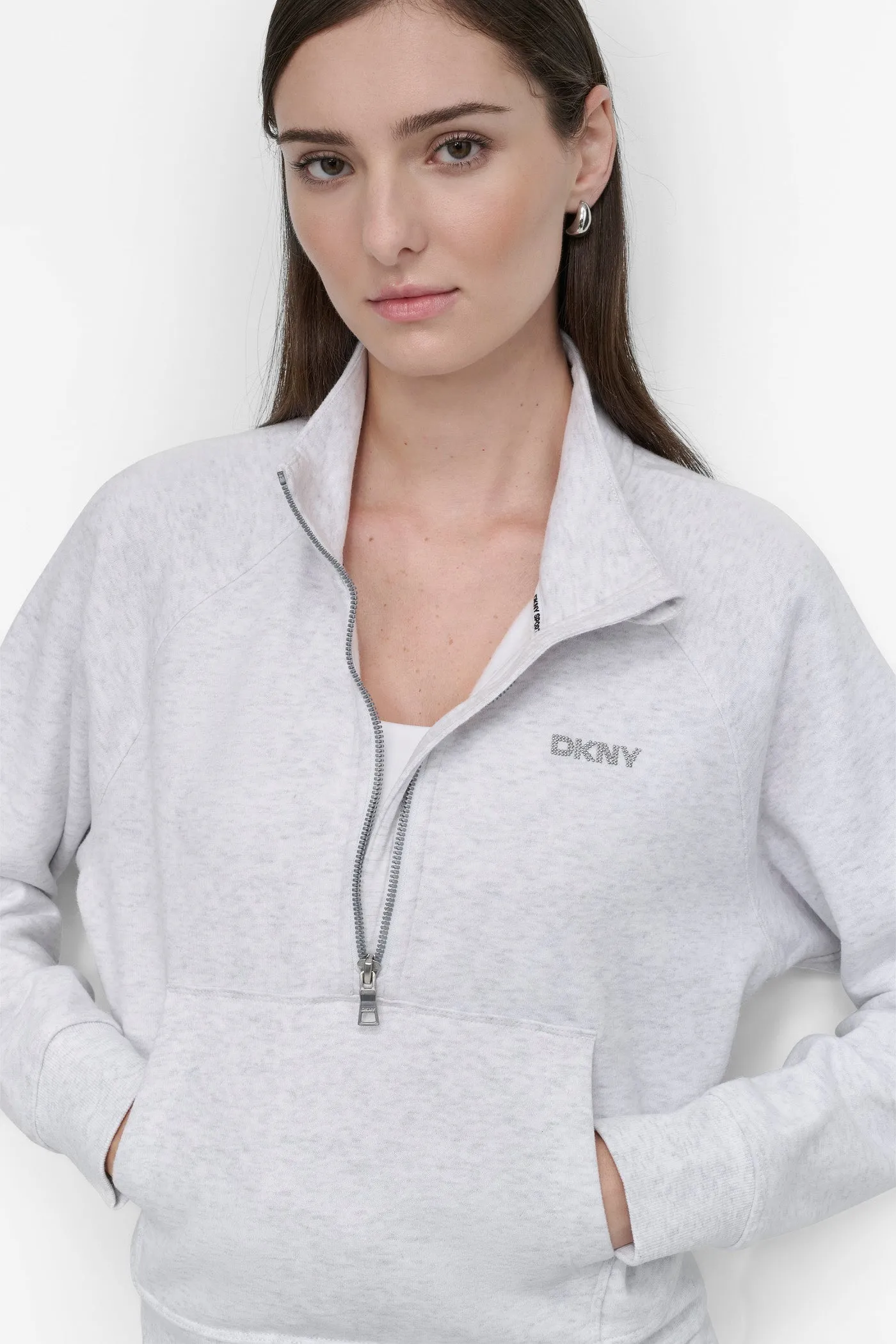 LOGO-EMBELLISHED HALF-ZIP SWEATSHIRT sold by DKNY product image thumbnail 5