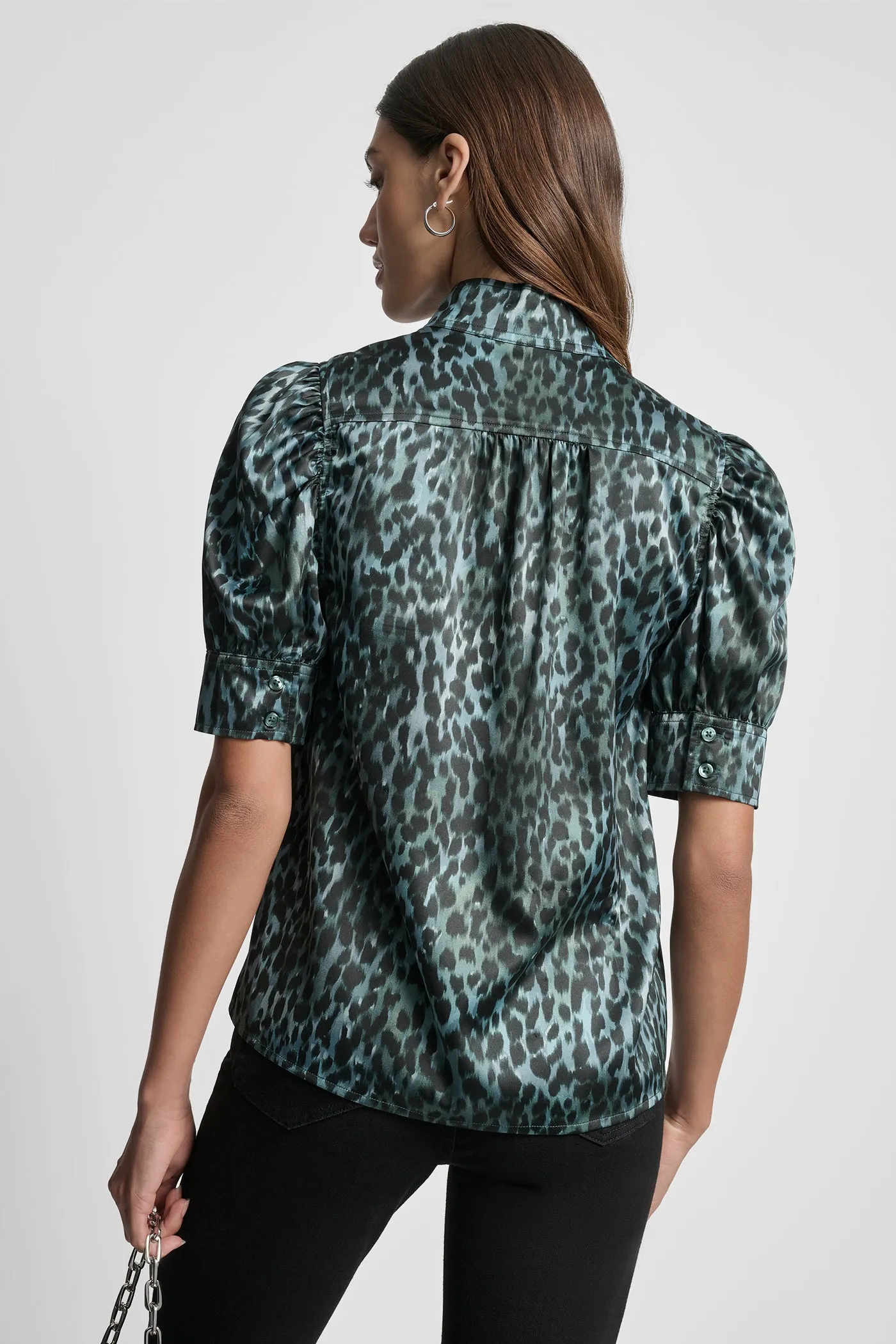 PUFF SLEEVE COLLARLESS SHIRT sold by DKNY product image thumbnail 2