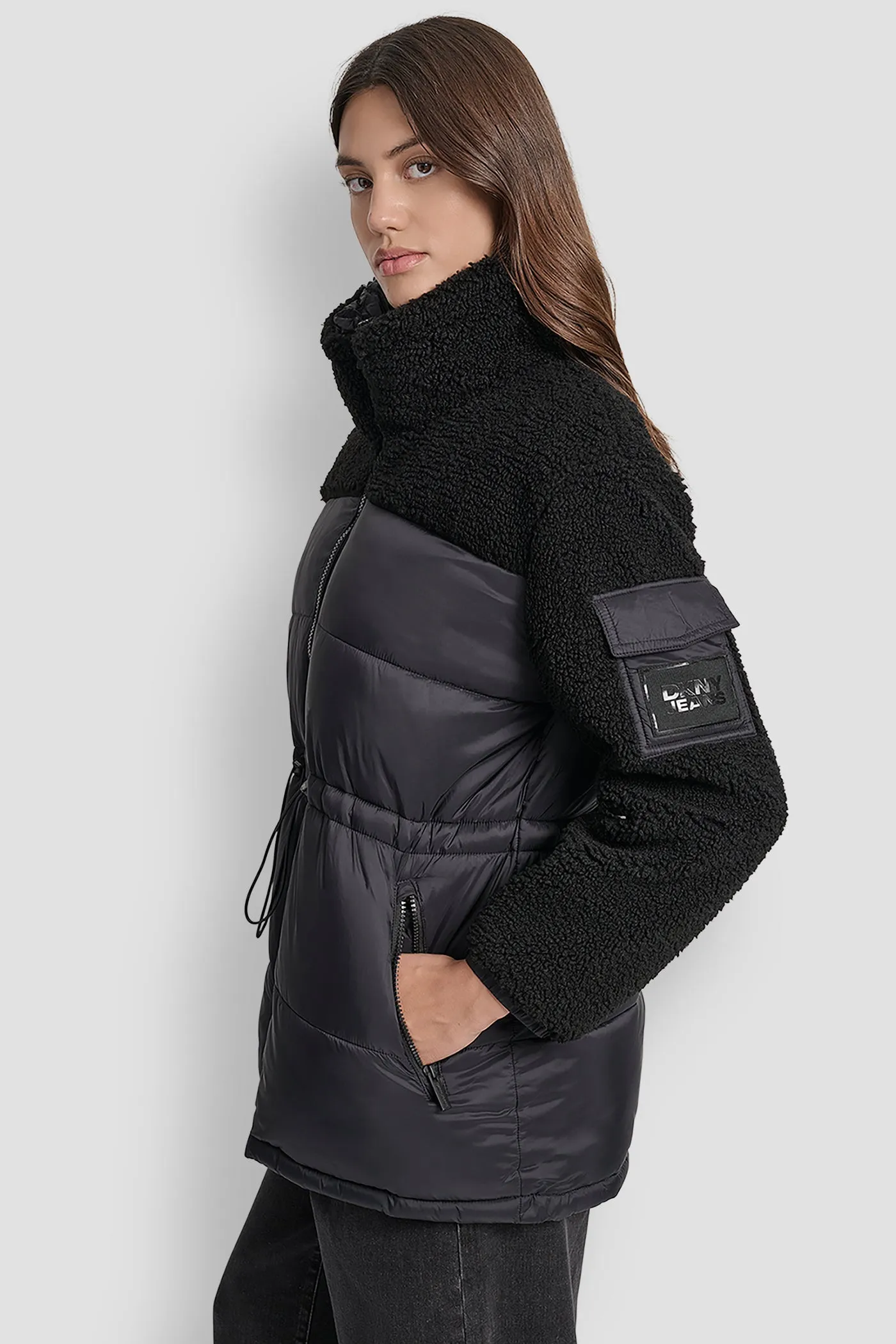 SHERPA PANELED PUFFER COAT sold by DKNY product image thumbnail 3