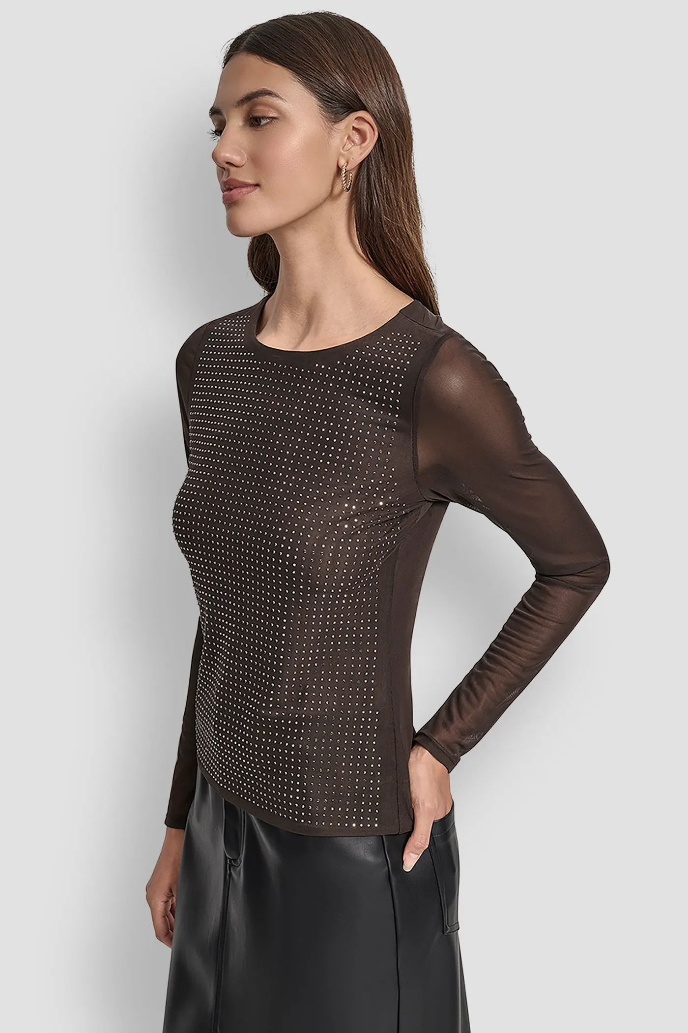 STUDDED MESH TOP sold by DKNY product image thumbnail 3
