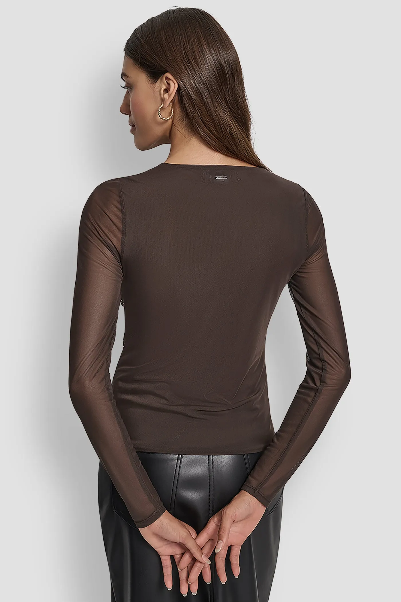 STUDDED MESH TOP sold by DKNY product image thumbnail 2