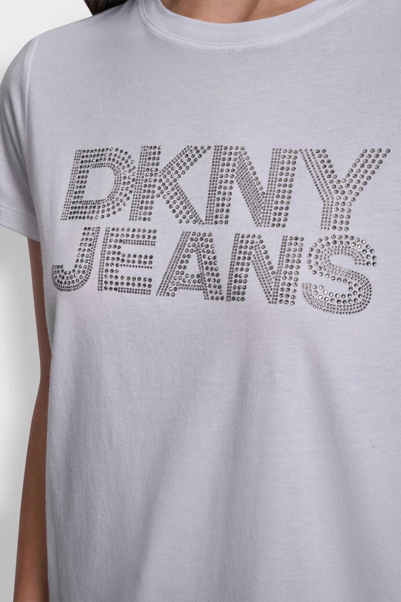 EMBELLISHED STACKED LOGO TEE sold by DKNY product image thumbnail 4