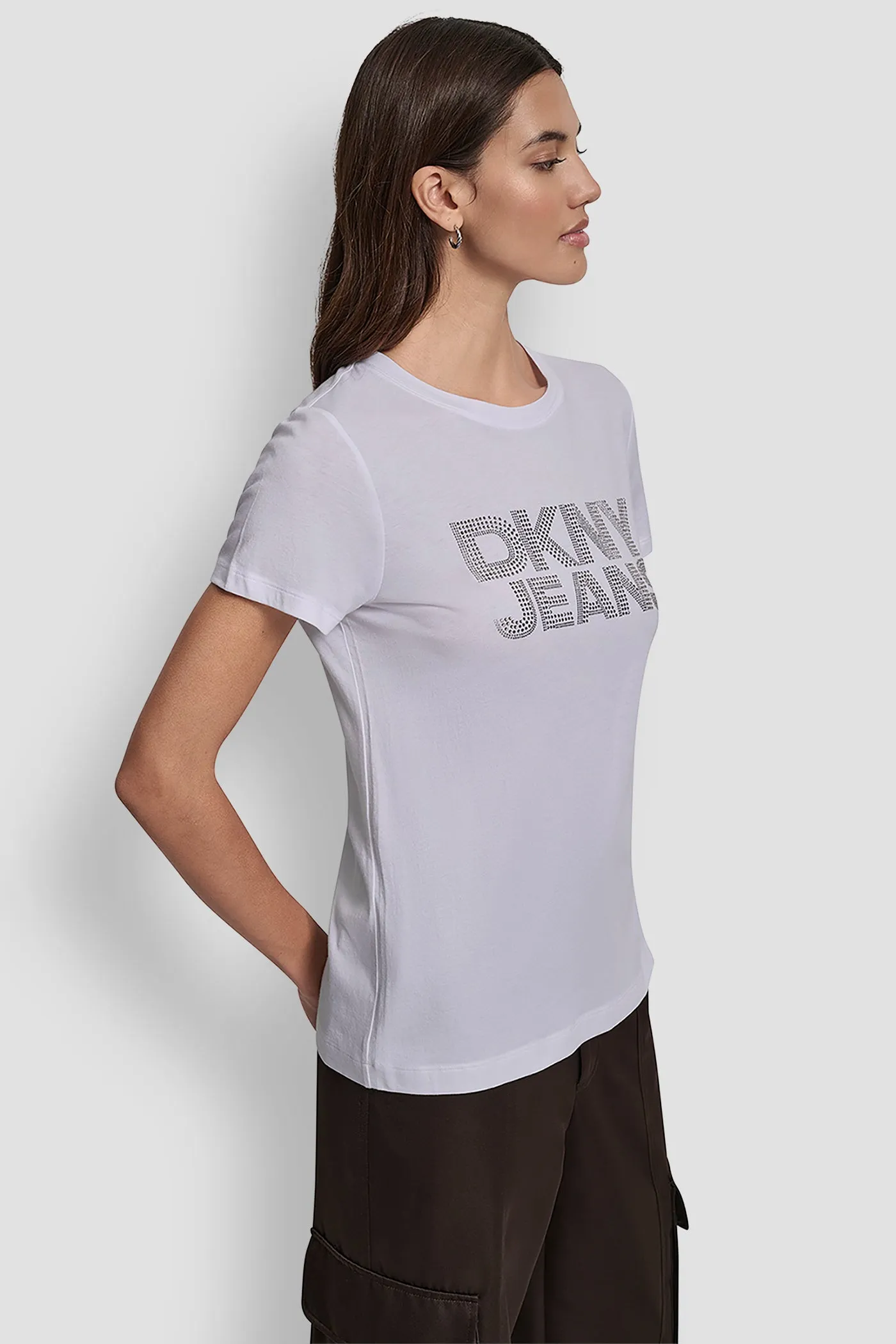 EMBELLISHED STACKED LOGO TEE sold by DKNY product image thumbnail 3