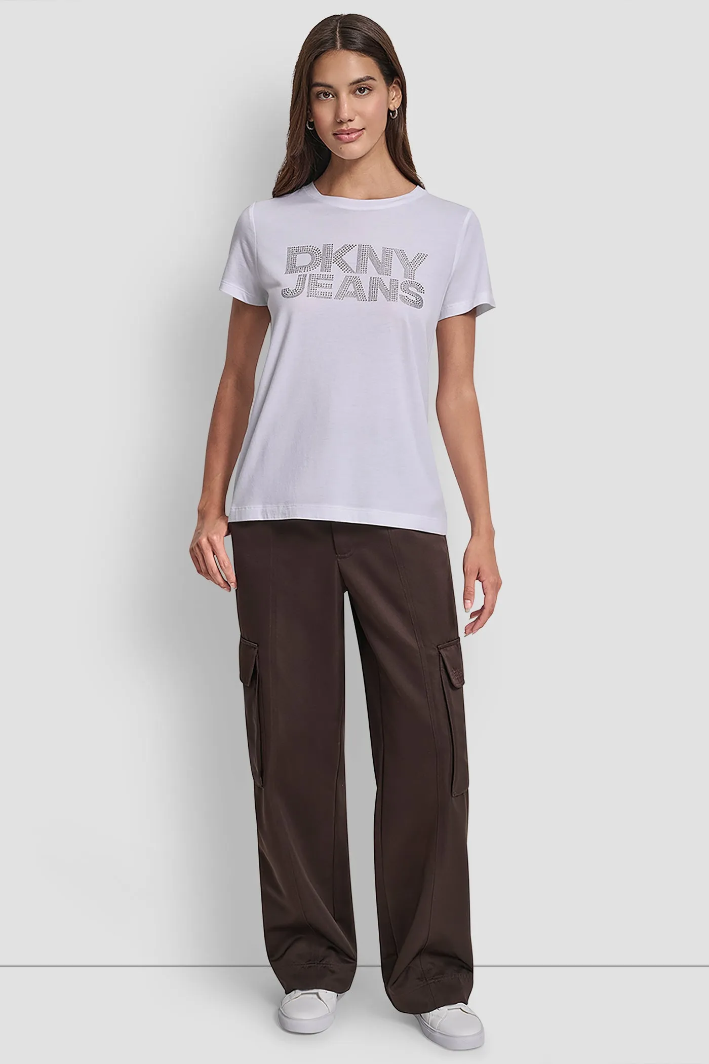 EMBELLISHED STACKED LOGO TEE sold by DKNY product image thumbnail 5