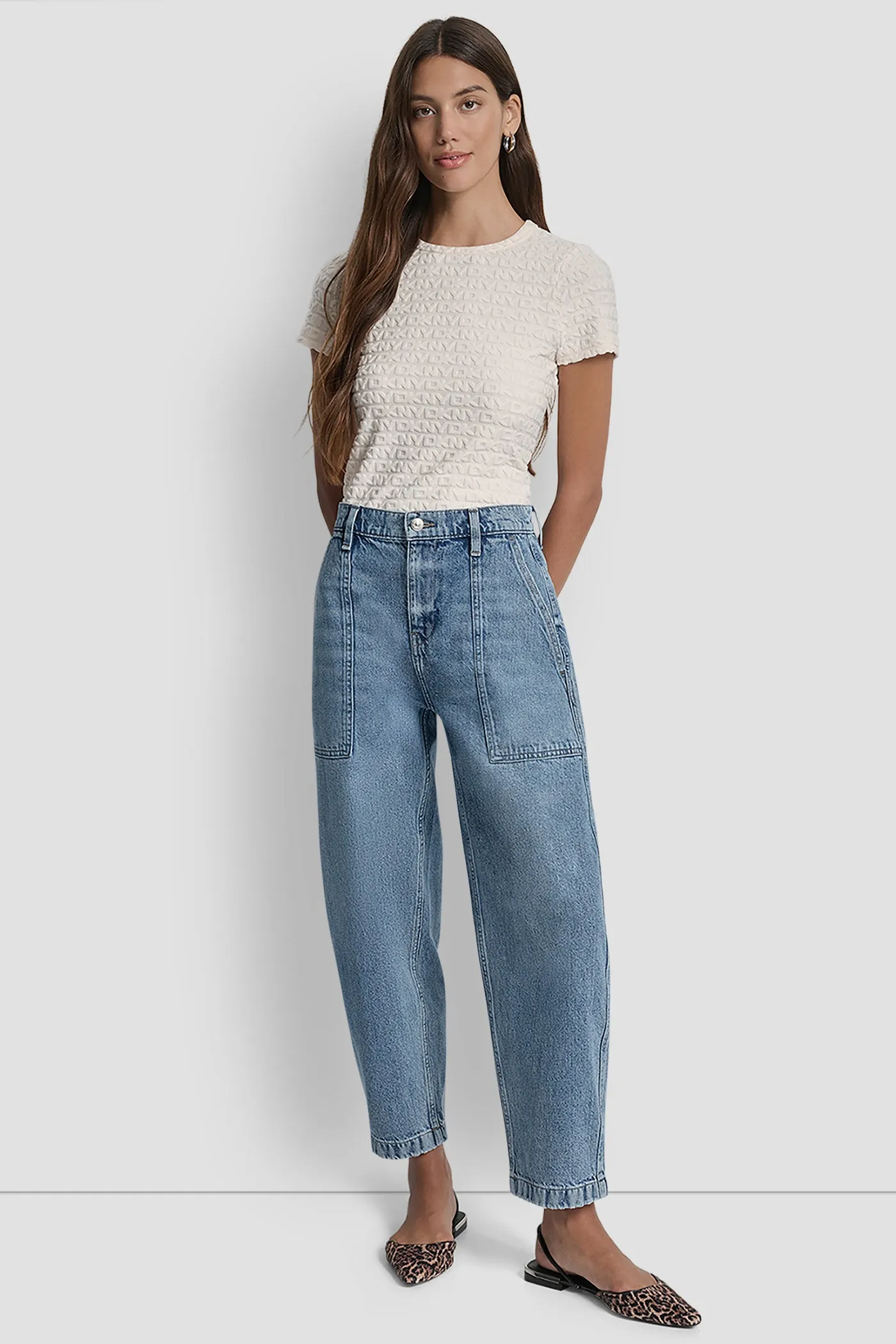 HIGH-RISE UTILITY BARREL LEG sold by DKNY product image thumbnail 5