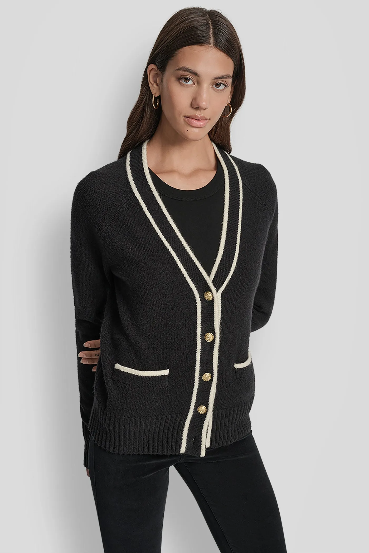 TIPPED CARDIGAN sold by DKNY