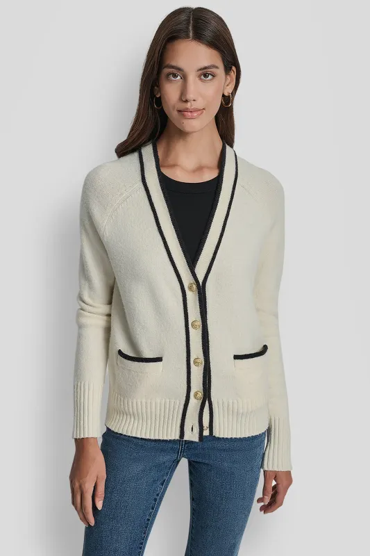 TIPPED CARDIGAN sold by DKNY