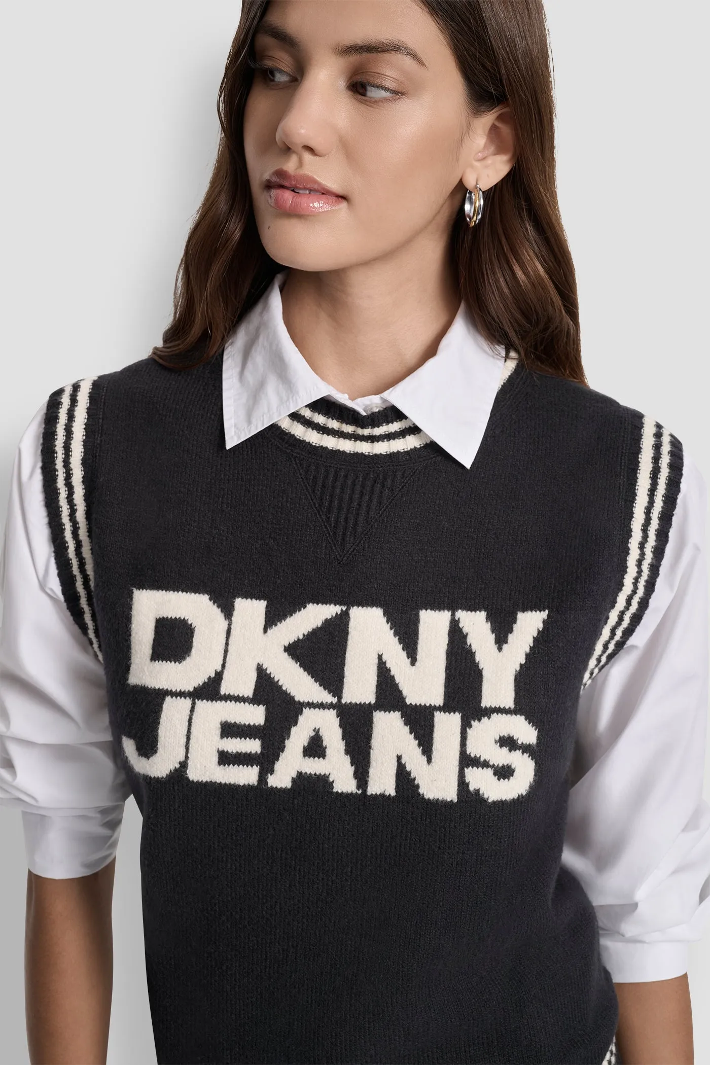 LOGO-JACQUARD SWEATER VEST sold by DKNY product image thumbnail 4