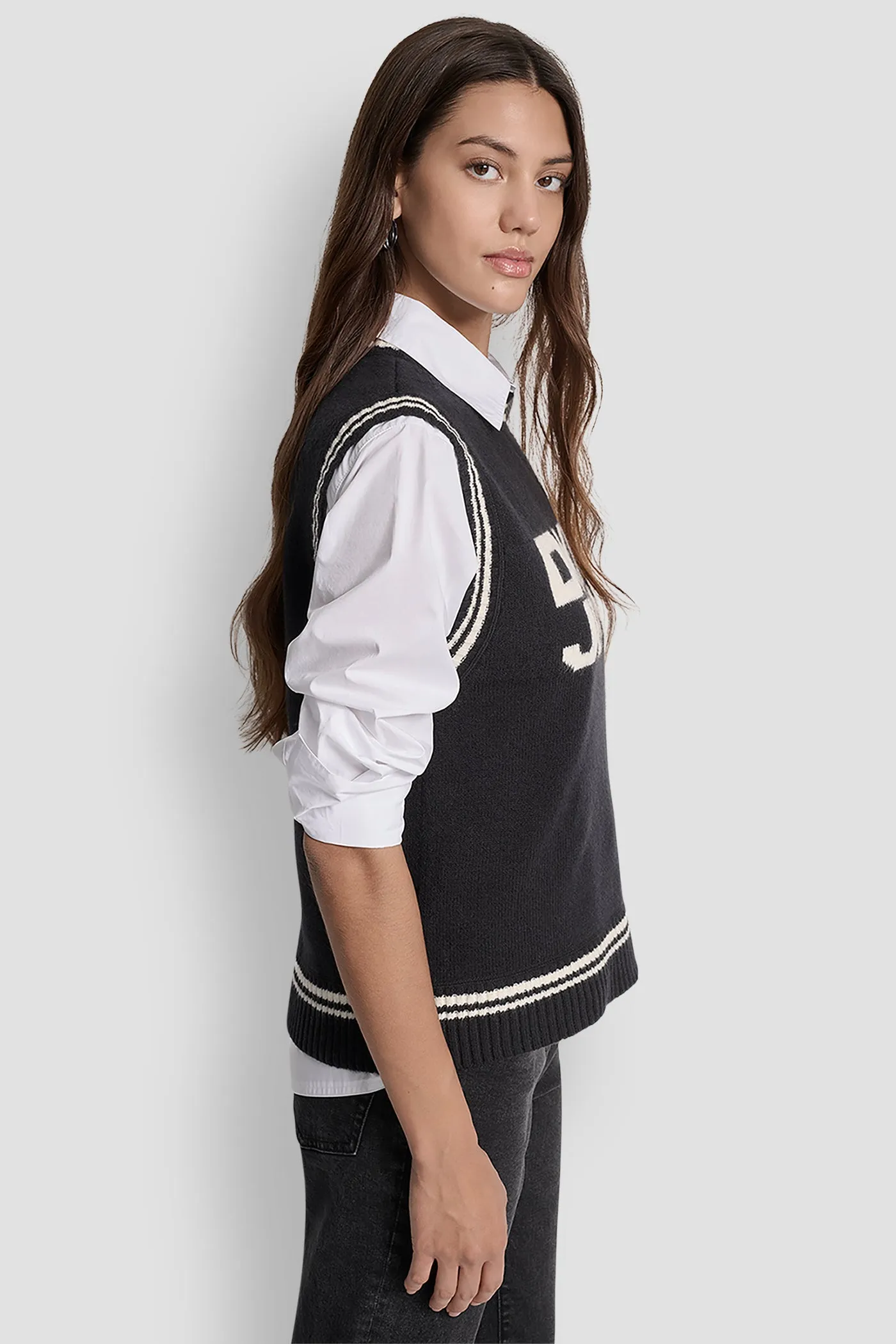 LOGO-JACQUARD SWEATER VEST sold by DKNY product image thumbnail 3