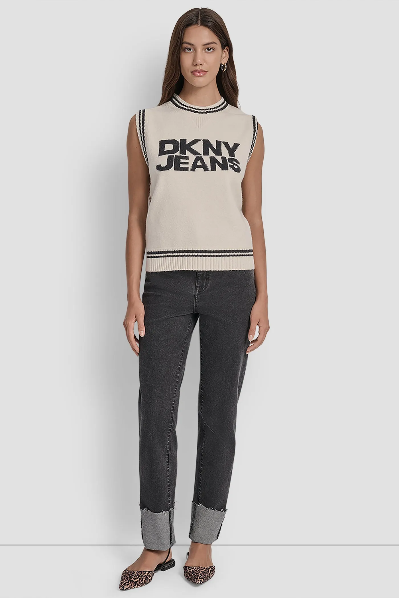 LOGO-JACQUARD SWEATER VEST sold by DKNY product image thumbnail 5