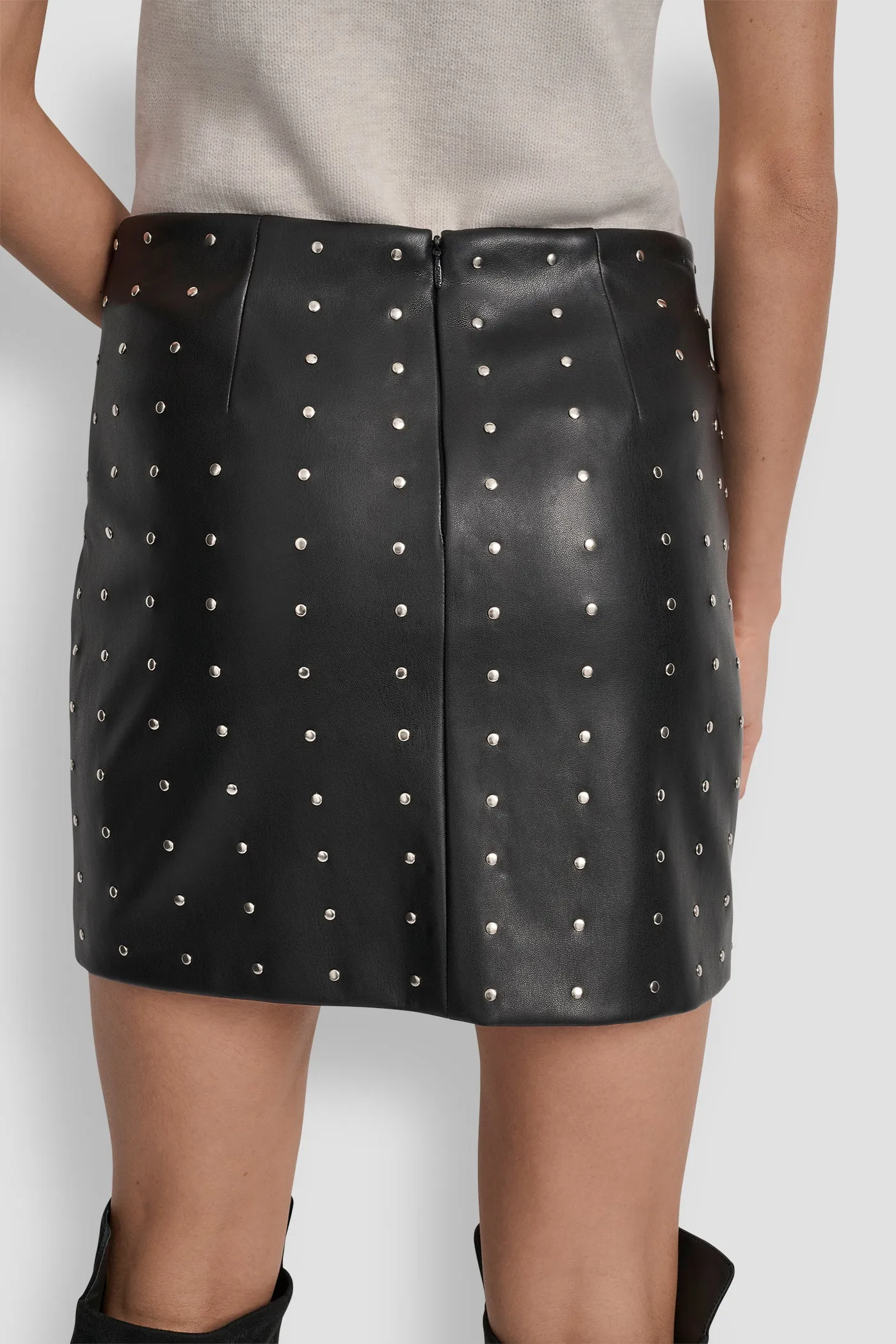 EMBELLISHED FAUX LEATHER SKIRT sold by DKNY product image thumbnail 4