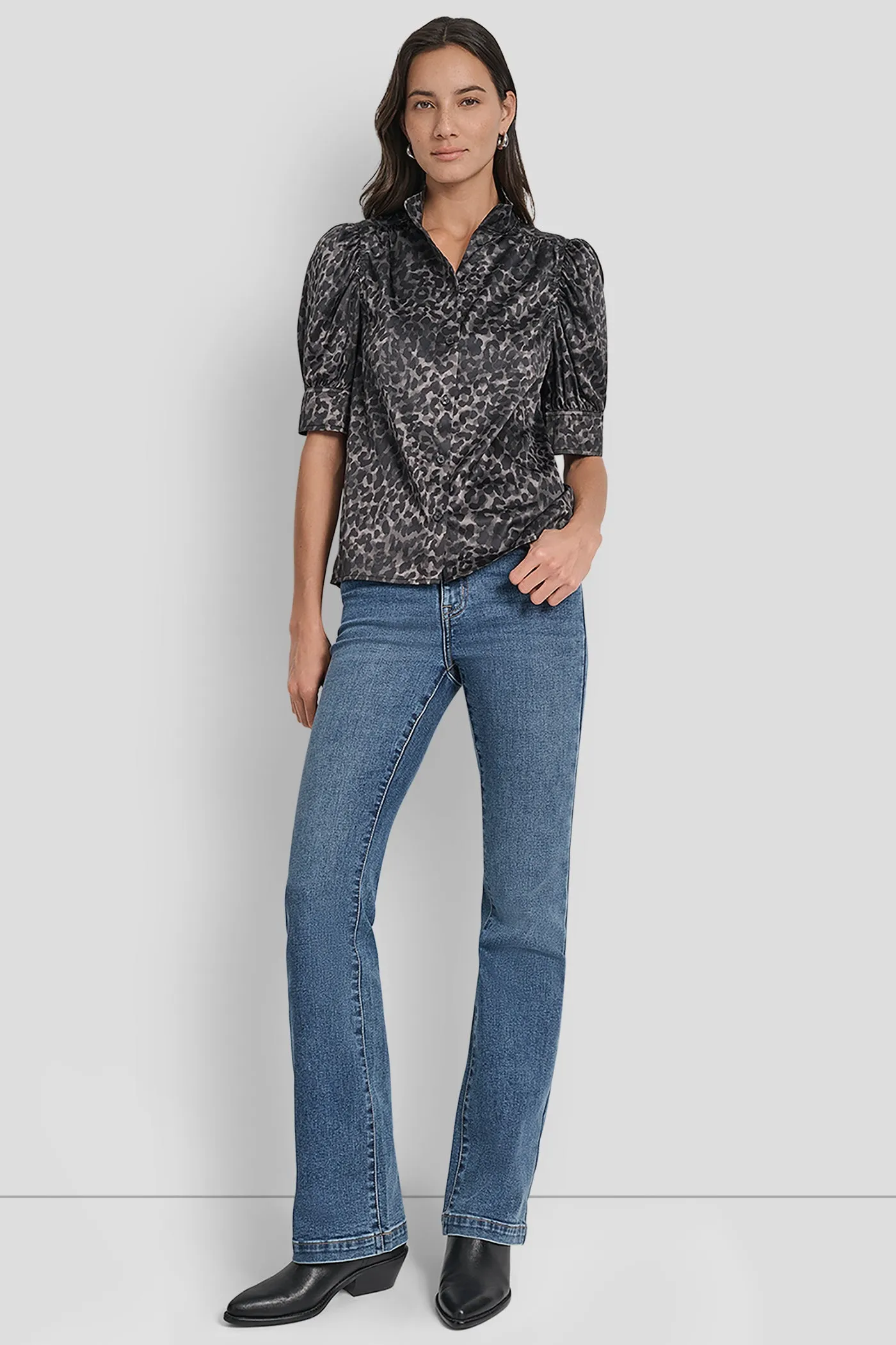 PUFF SLEEVE COLLARLESS SHIRT sold by DKNY product image thumbnail 2