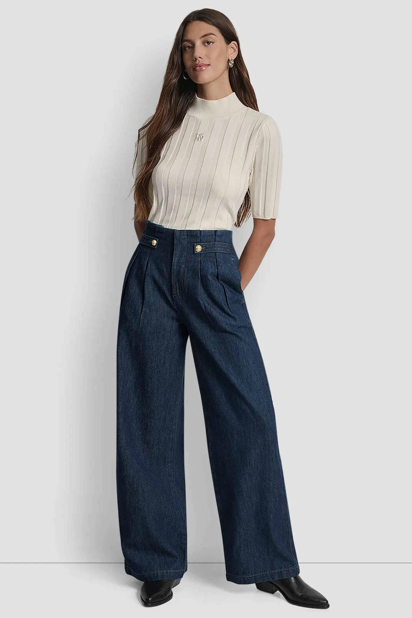 HIGH-RISE WAIST-TAB TROUSER JEAN sold by DKNY product image thumbnail 5