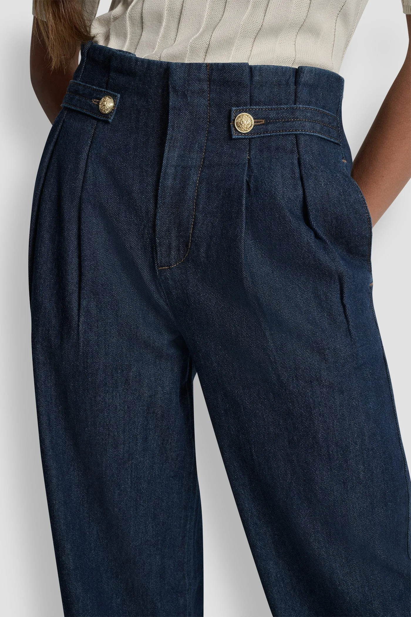 HIGH-RISE WAIST-TAB TROUSER JEAN sold by DKNY product image thumbnail 4