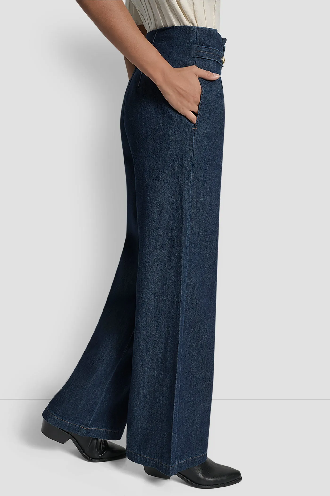 HIGH-RISE WAIST-TAB TROUSER JEAN sold by DKNY product image thumbnail 3