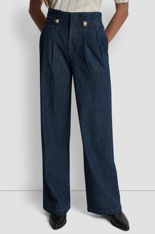 HIGH-RISE WAIST-TAB TROUSER JEAN sold by DKNY