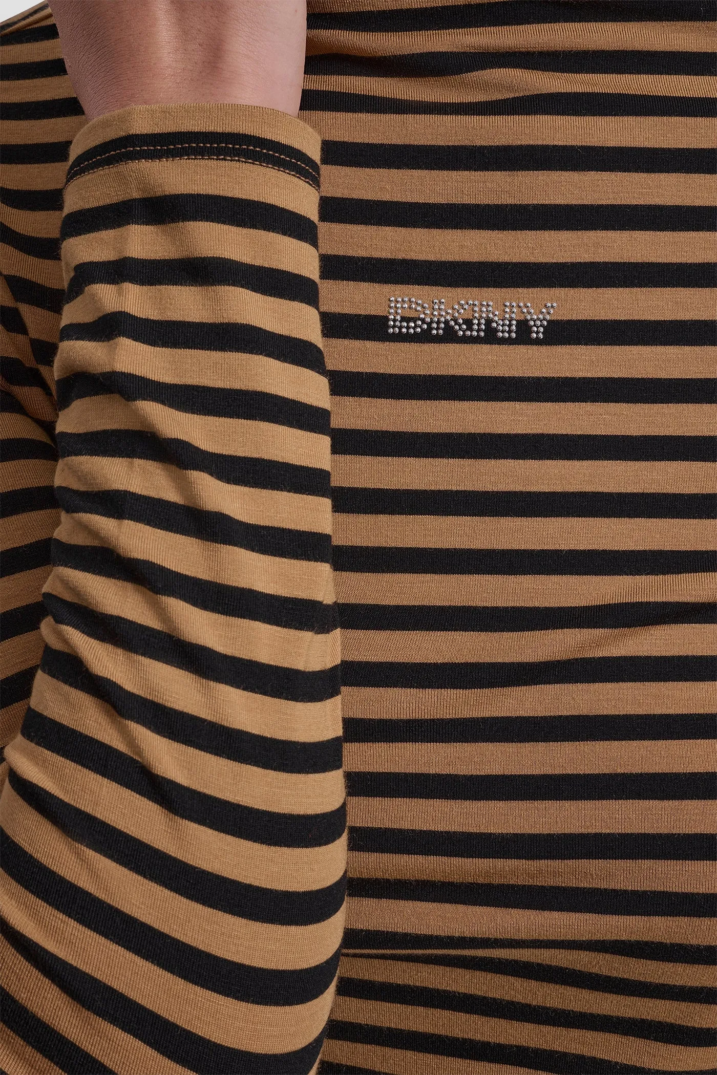 SIDE RUCHED HIGH NECK LONG SLEEVE TOP WITH RHINESTONE sold by DKNY product image thumbnail 4