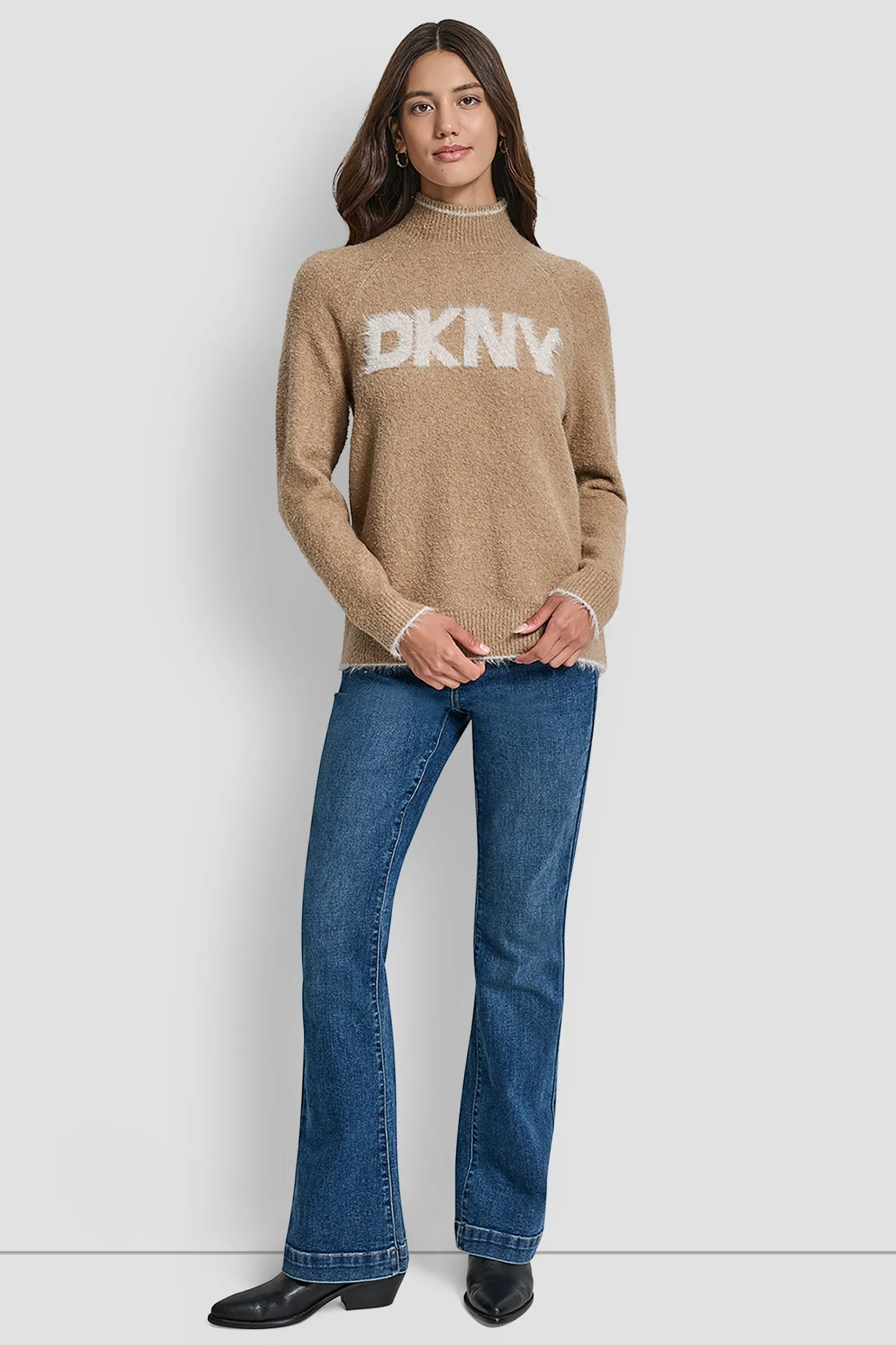 DKNY TINSEL LOGO LONG SLEEVE RAGLAN SWEATER sold by DKNY product image thumbnail 5