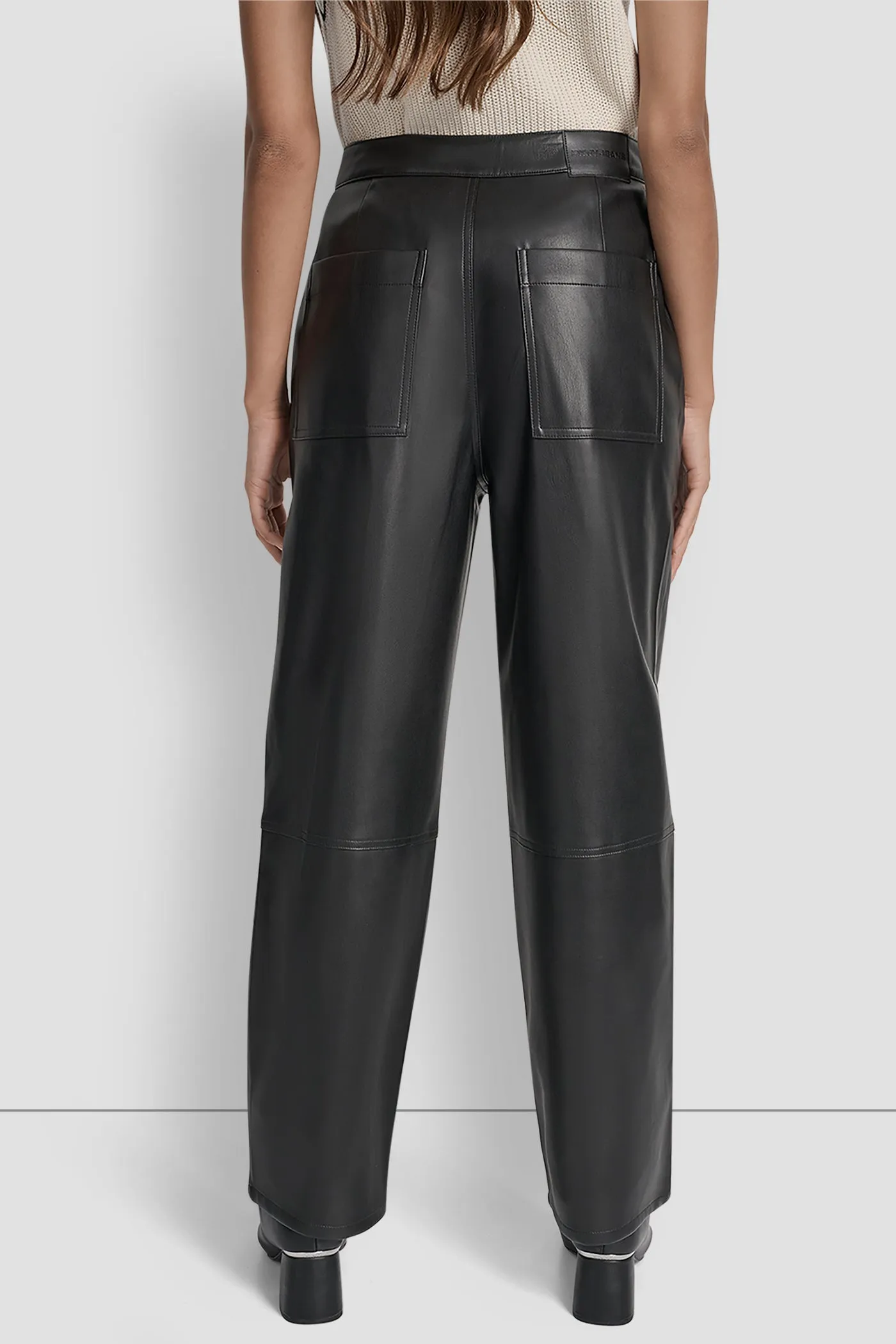 HIGH-RISE FAUX LEATHER STRAIGHT-LEG PANT sold by DKNY product image thumbnail 2