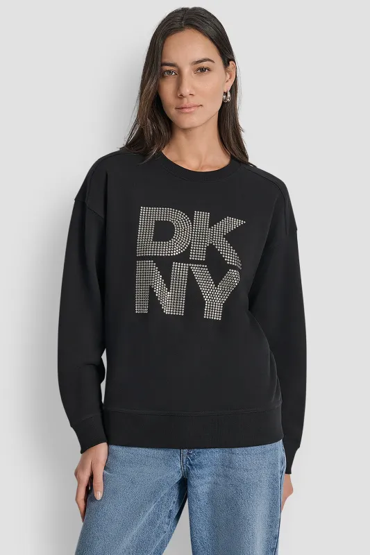 EMBELLISHED LOGO SWEATSHIRT sold by DKNY