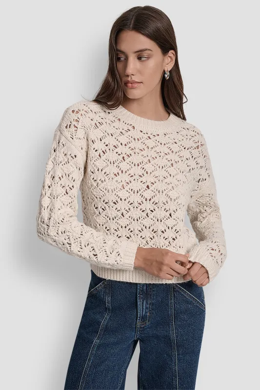 POINTELLE STITCH SWEATER sold by DKNY