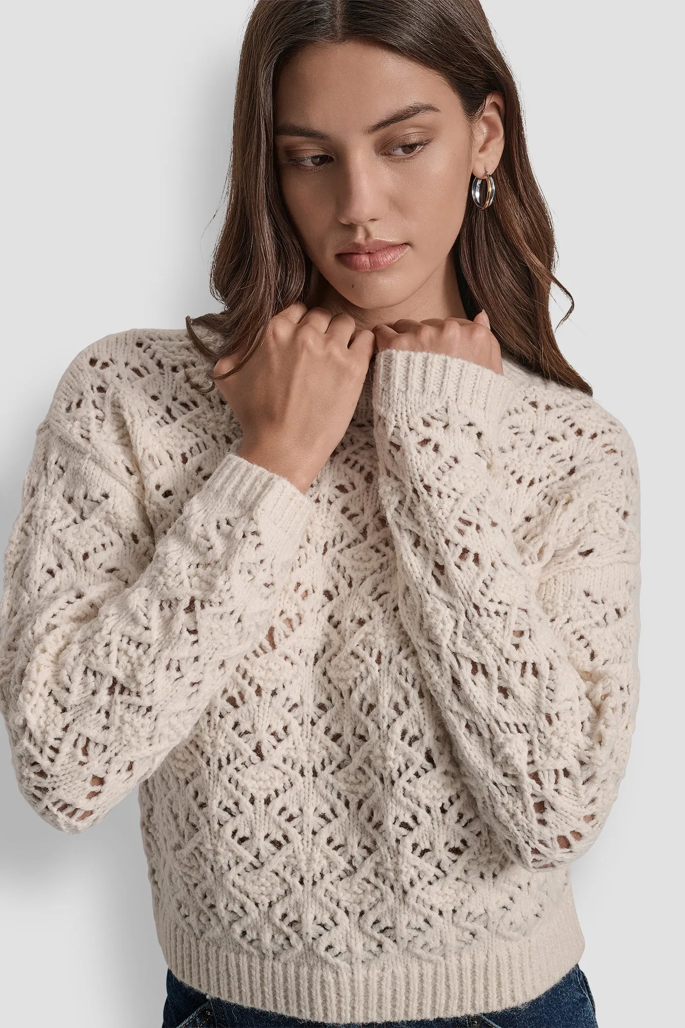 POINTELLE STITCH SWEATER sold by DKNY product image thumbnail 5