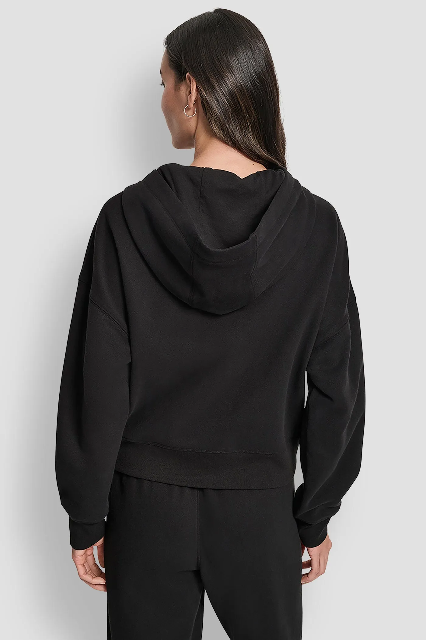 EXPLODED RHINESTONE VARISTY LOGO FULL ZIP HOODIE WITH POCKETS sold by DKNY product image thumbnail 2