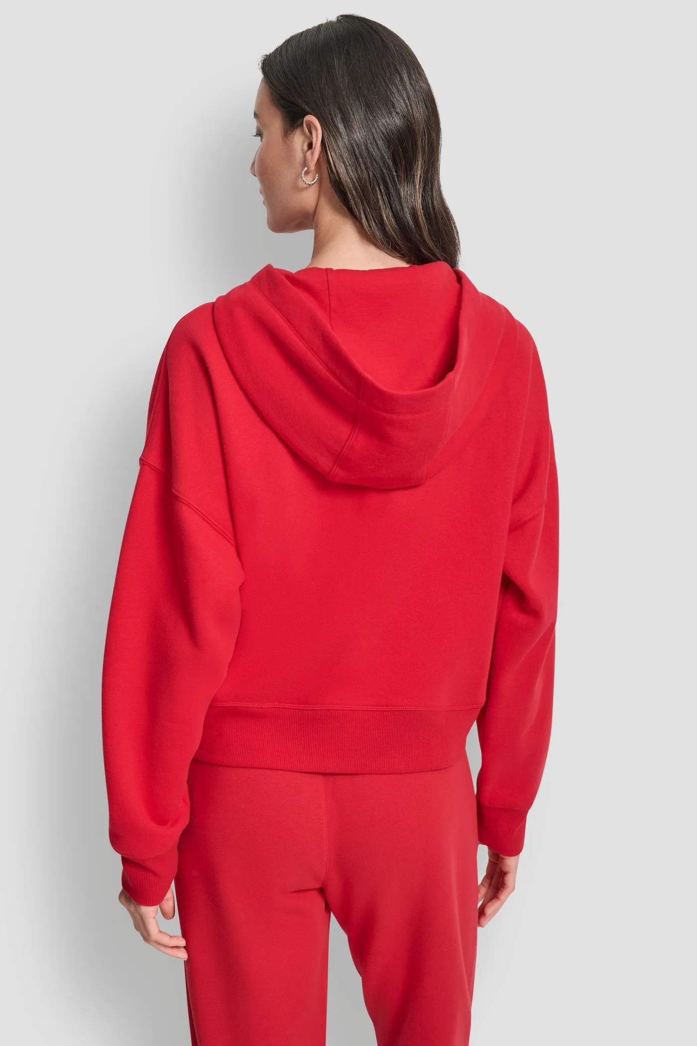 EXPLODED RHINESTONE VARISTY LOGO FULL ZIP HOODIE WITH POCKETS sold by DKNY product image thumbnail 2