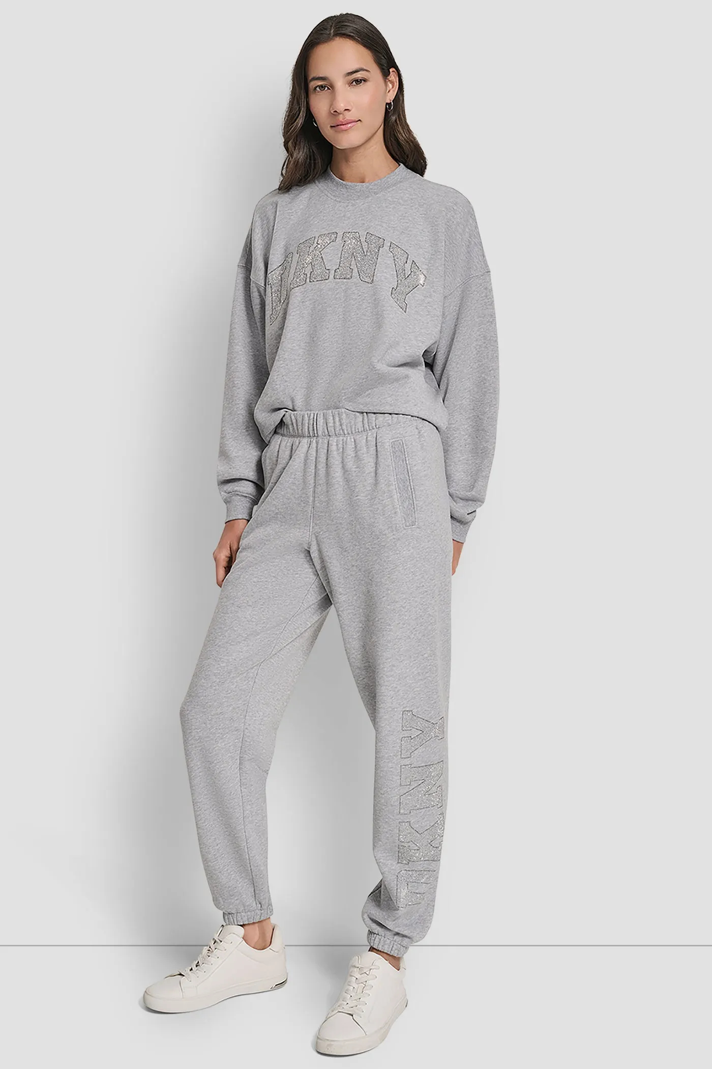 EXPLODED RHINESTONE VARISTY LOGO HIGH RISE RELAXED sold by DKNY product image thumbnail 5