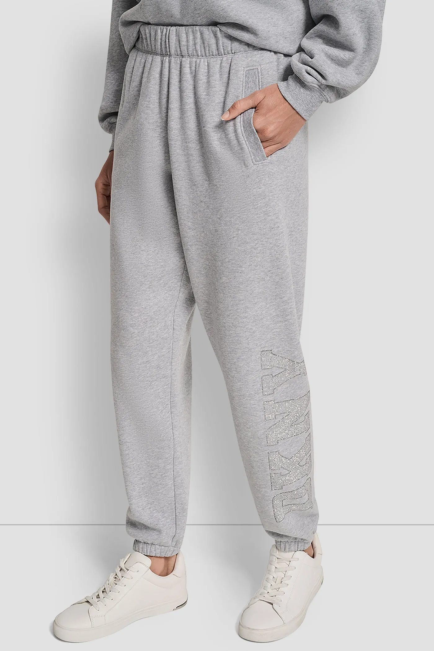 EXPLODED RHINESTONE VARISTY LOGO HIGH RISE RELAXED sold by DKNY product image thumbnail 3