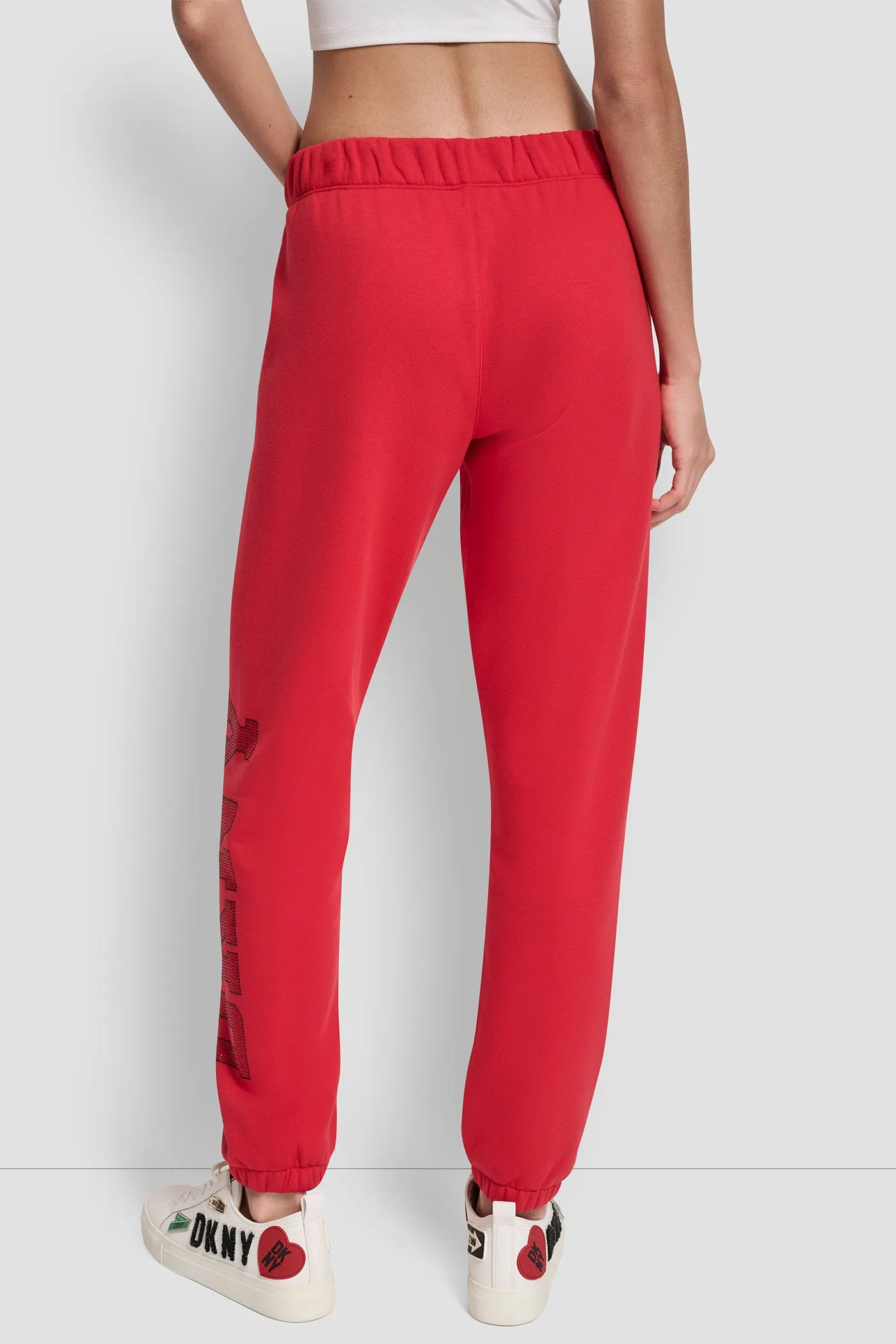 EXPLODED RHINESTONE VARISTY LOGO HIGH RISE RELAXED sold by DKNY product image thumbnail 2