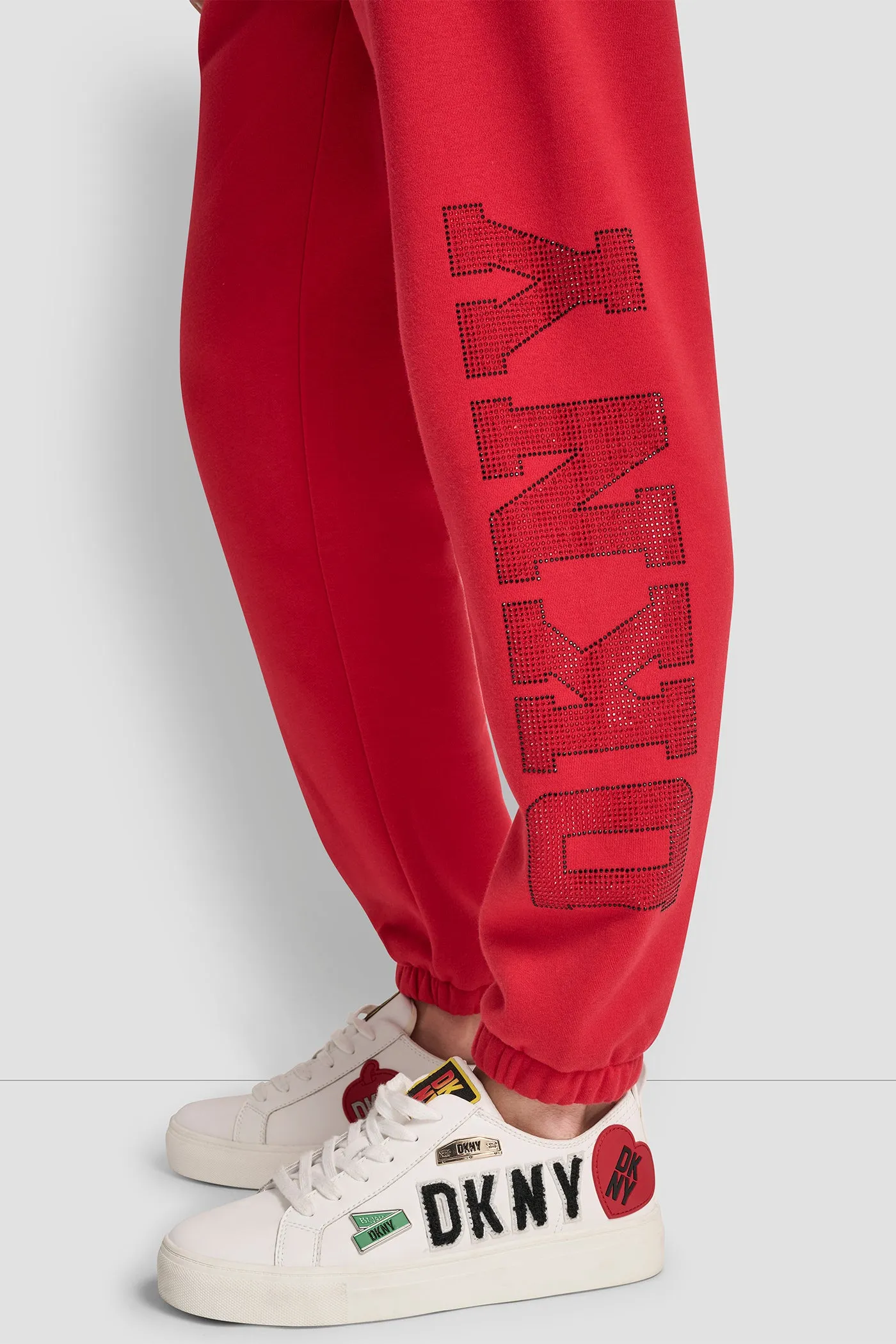 EXPLODED RHINESTONE VARISTY LOGO HIGH RISE RELAXED sold by DKNY product image thumbnail 4