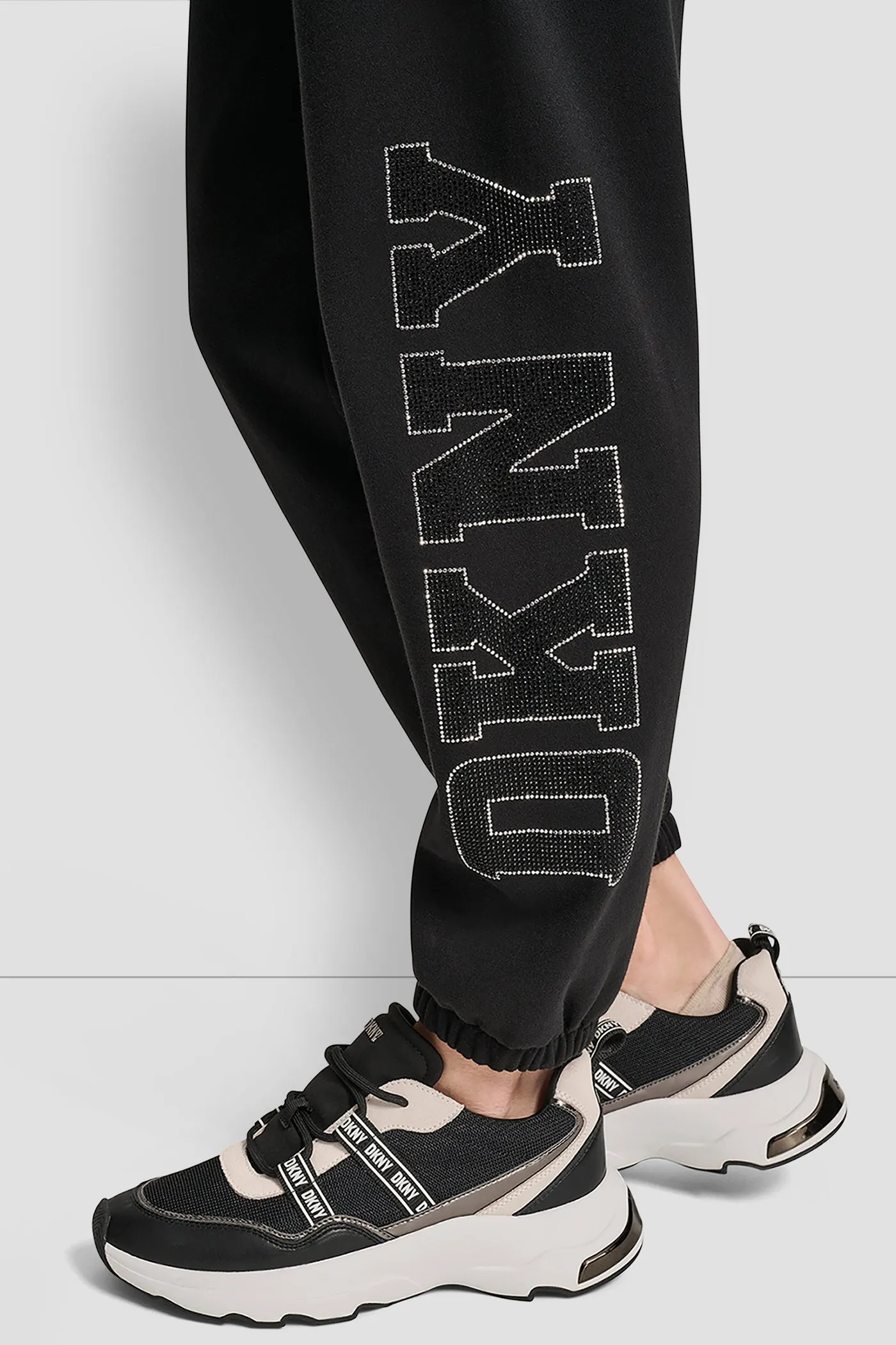 EXPLODED RHINESTONE VARISTY LOGO HIGH RISE RELAXED sold by DKNY product image thumbnail 5